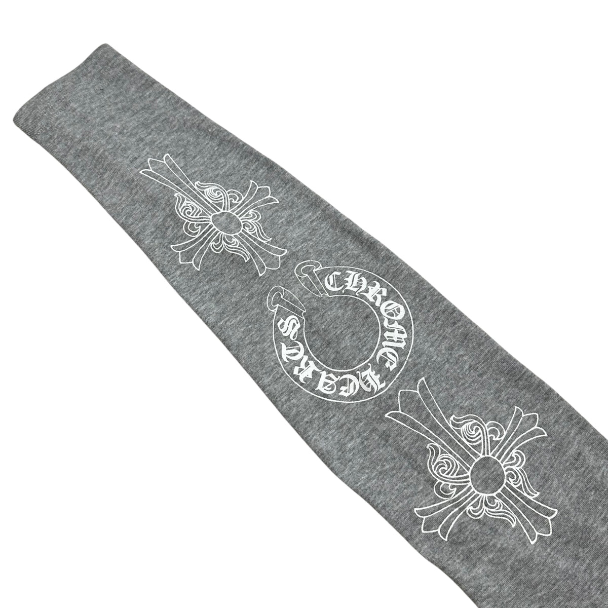 CHROME HEARTS(クロムハーツ) Old Neck Logo Sleeve Print L/S T-Shirt オールド ネック ロゴ アームプリント 長袖 カットソー M ホワイト×グレー ロンT