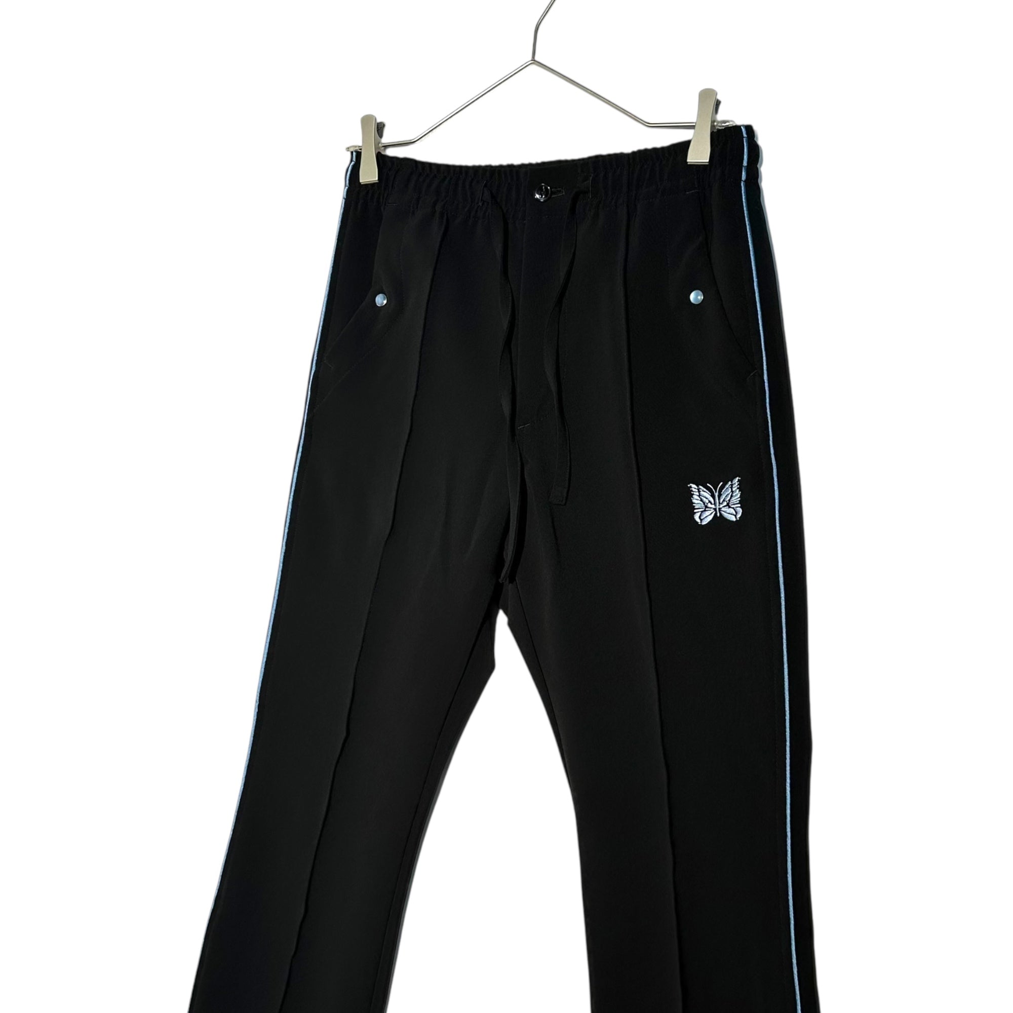 NEEDLES(ニードルズ) Piping Cowboy Pant-PE/PU Double Cloth パイピング カウボーイ パンツ MR202 S ブラック×スカイブルー スラックス ロゴ イージー