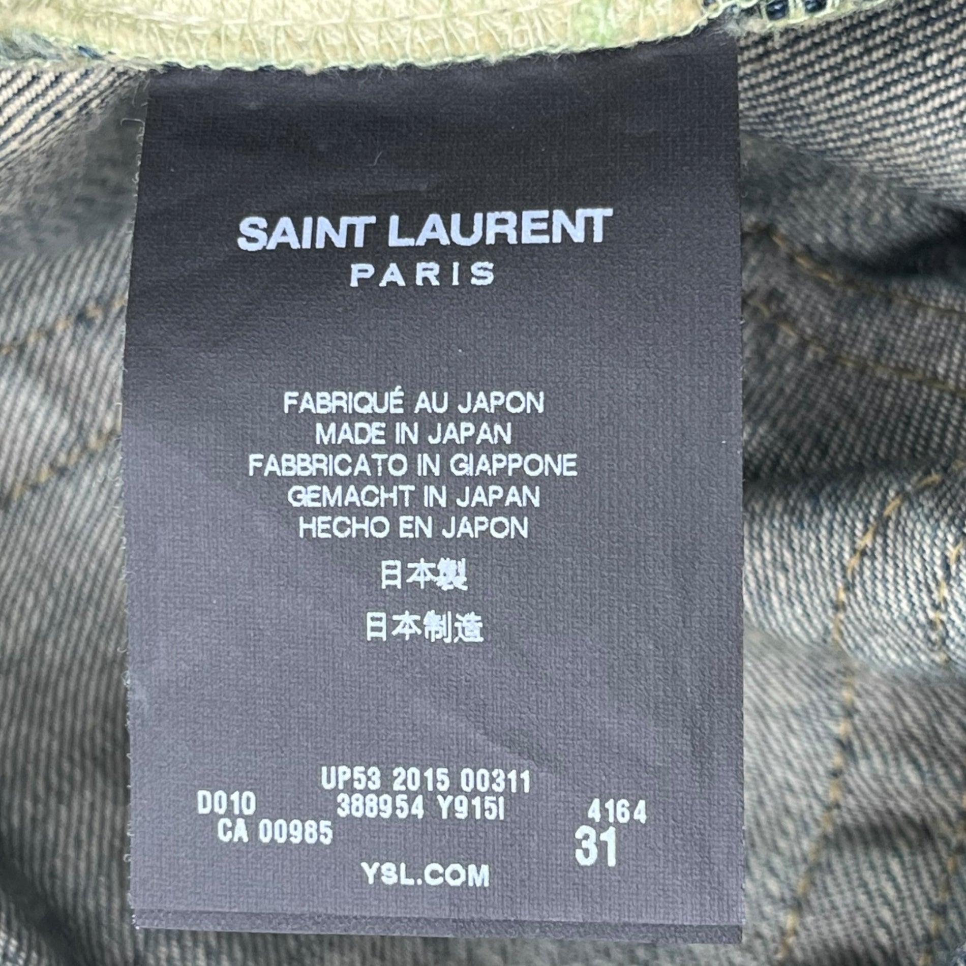 SAINT LAURENT PARIS(サンローラン パリ) 2015'S slim denim pants スリム デニム パンツ UP53 2015 00311 31 インディゴ