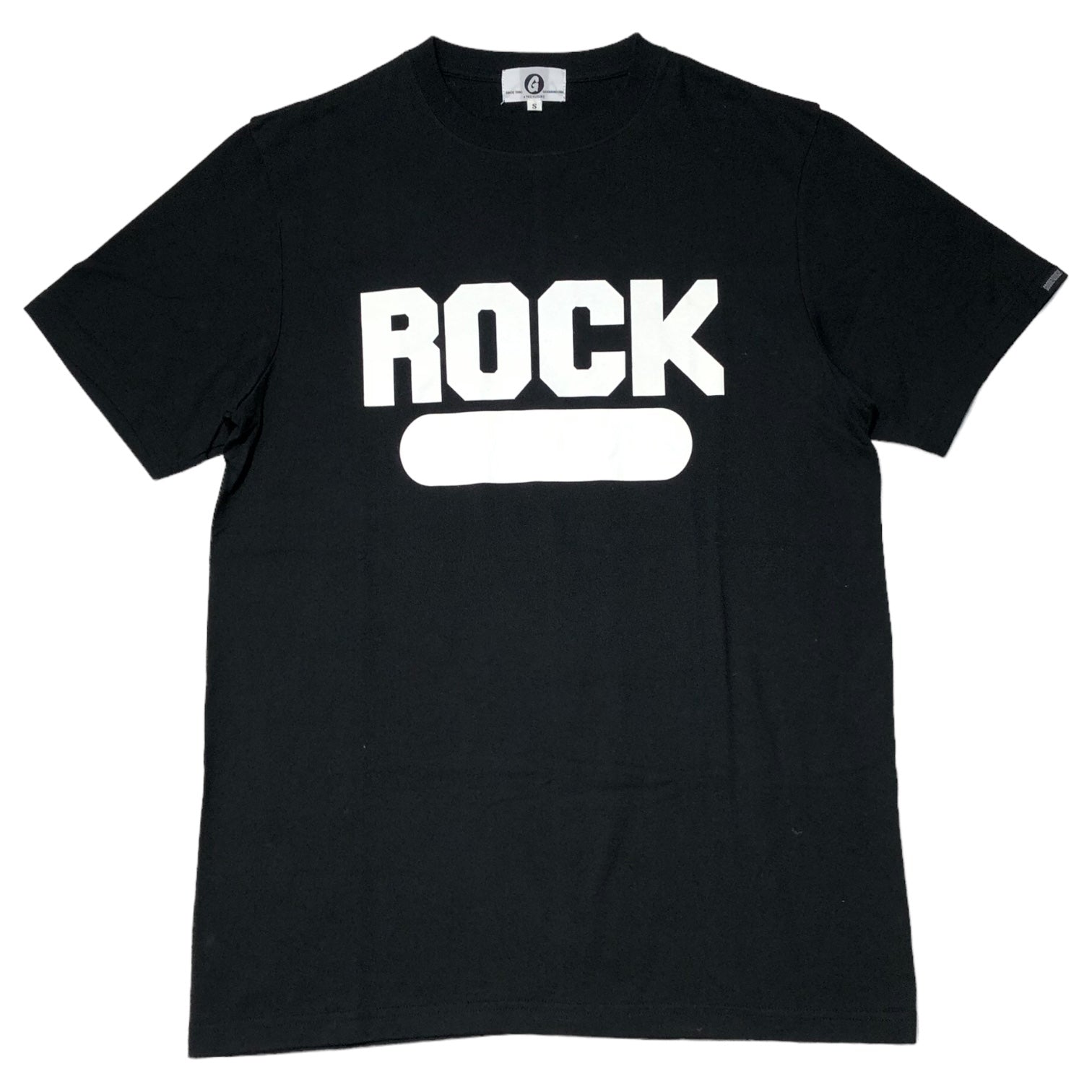 GOODENOUGH(グッドイナフ) ROCK print T-shirt ロック プリント Tシャツ S ブラック×ホワイト