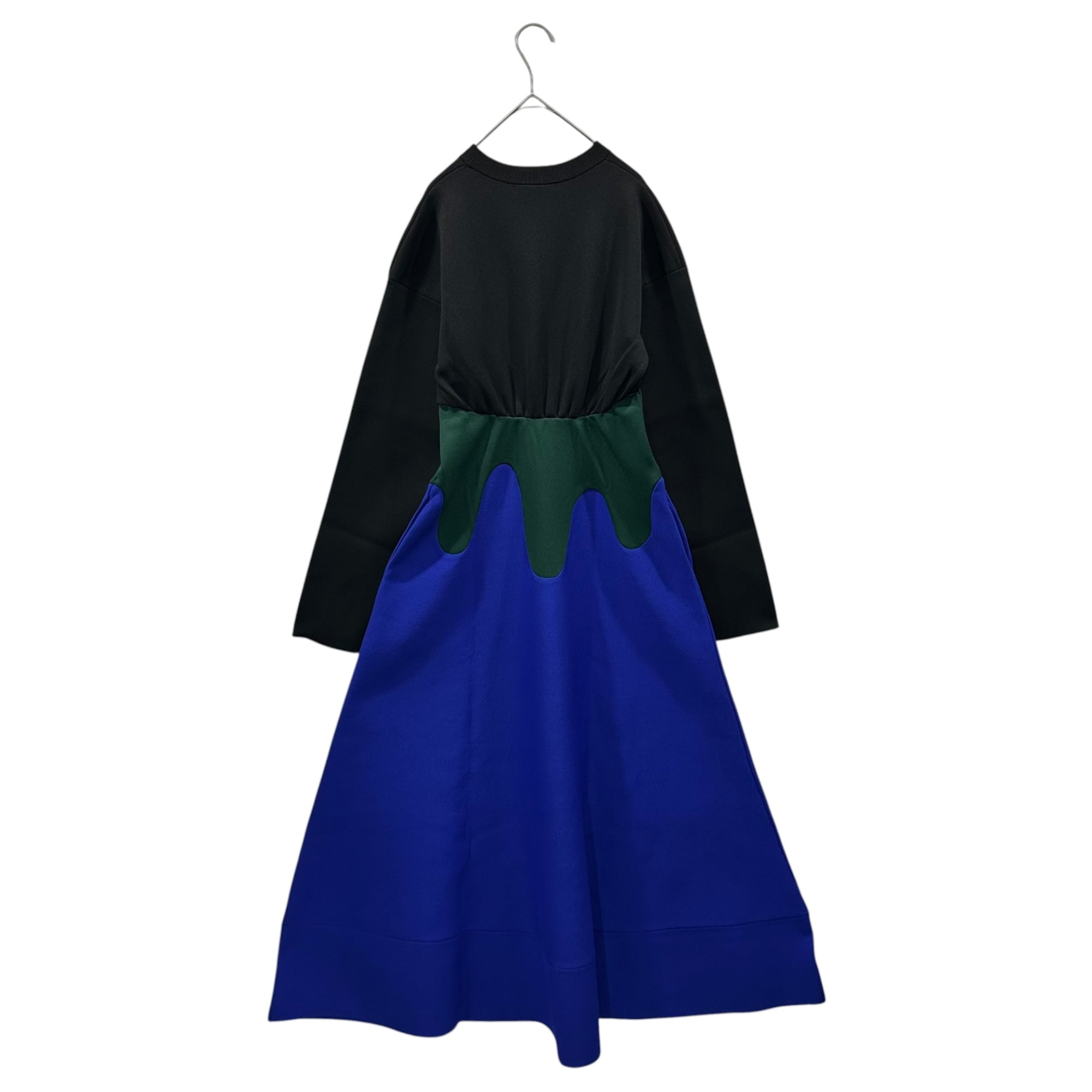 UN3D.(アンスリード) Color-block design dress 切替 デザイン ワンピース 522250302801-01 38 ブラック×ブルー×グリーン