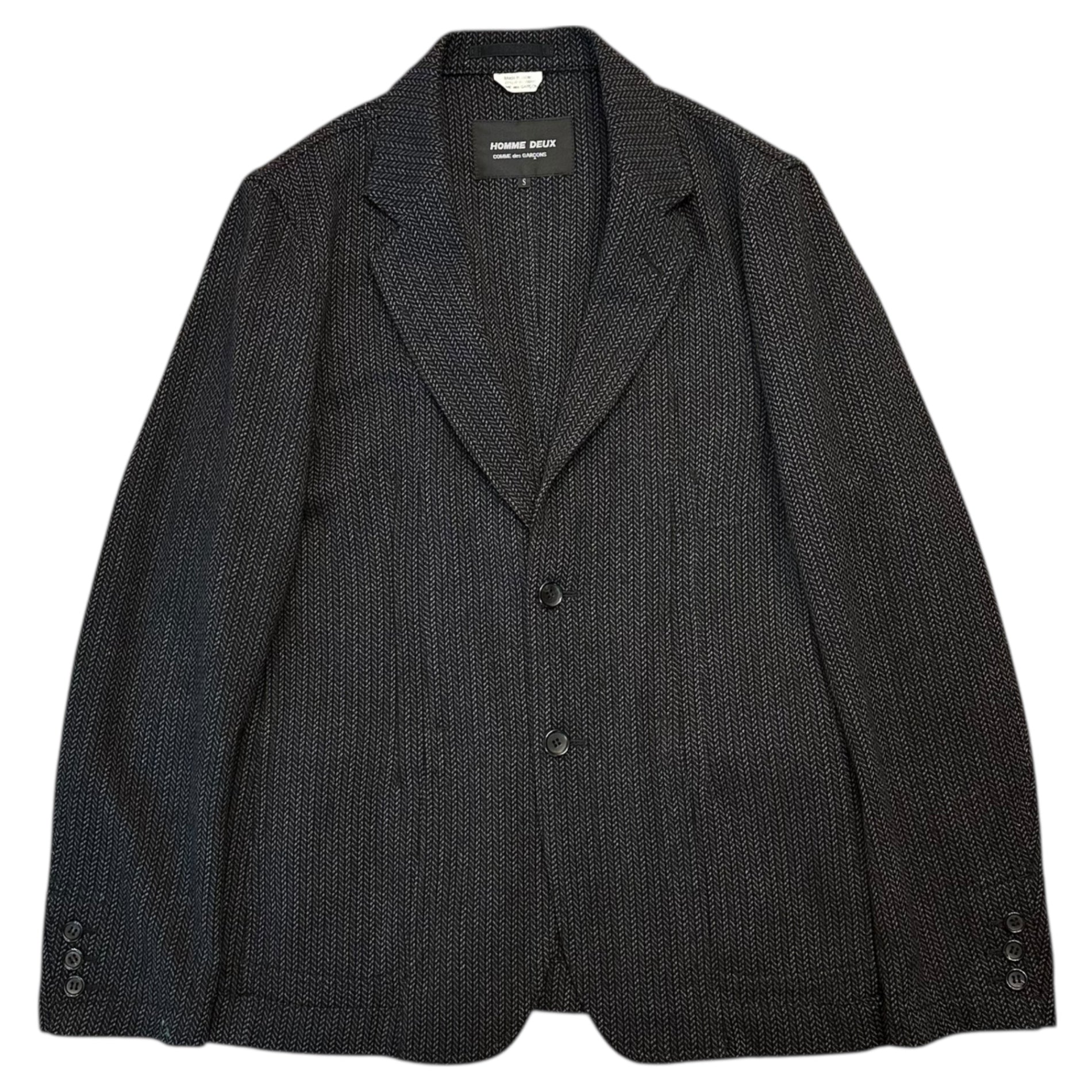 COMME des GARCONS HOMME DEUX(コムデギャルソンオムドゥ) 17AW Herringbone Wool 2-Button Tailored Jacket ヘリンボーン ウール 2B テーラード ジャケット DT-J054 S グレー AD2017