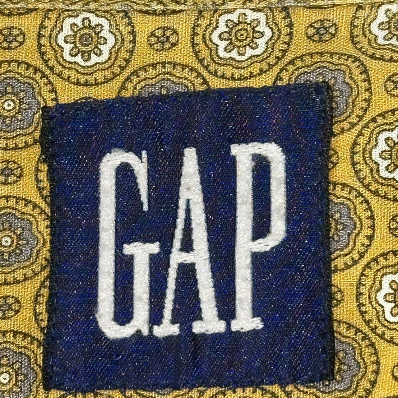 OLD GAP(オールドギャップ) Old Short Sleeve Patterned Shirt オールド 半袖 総柄 シャツ L マスタード