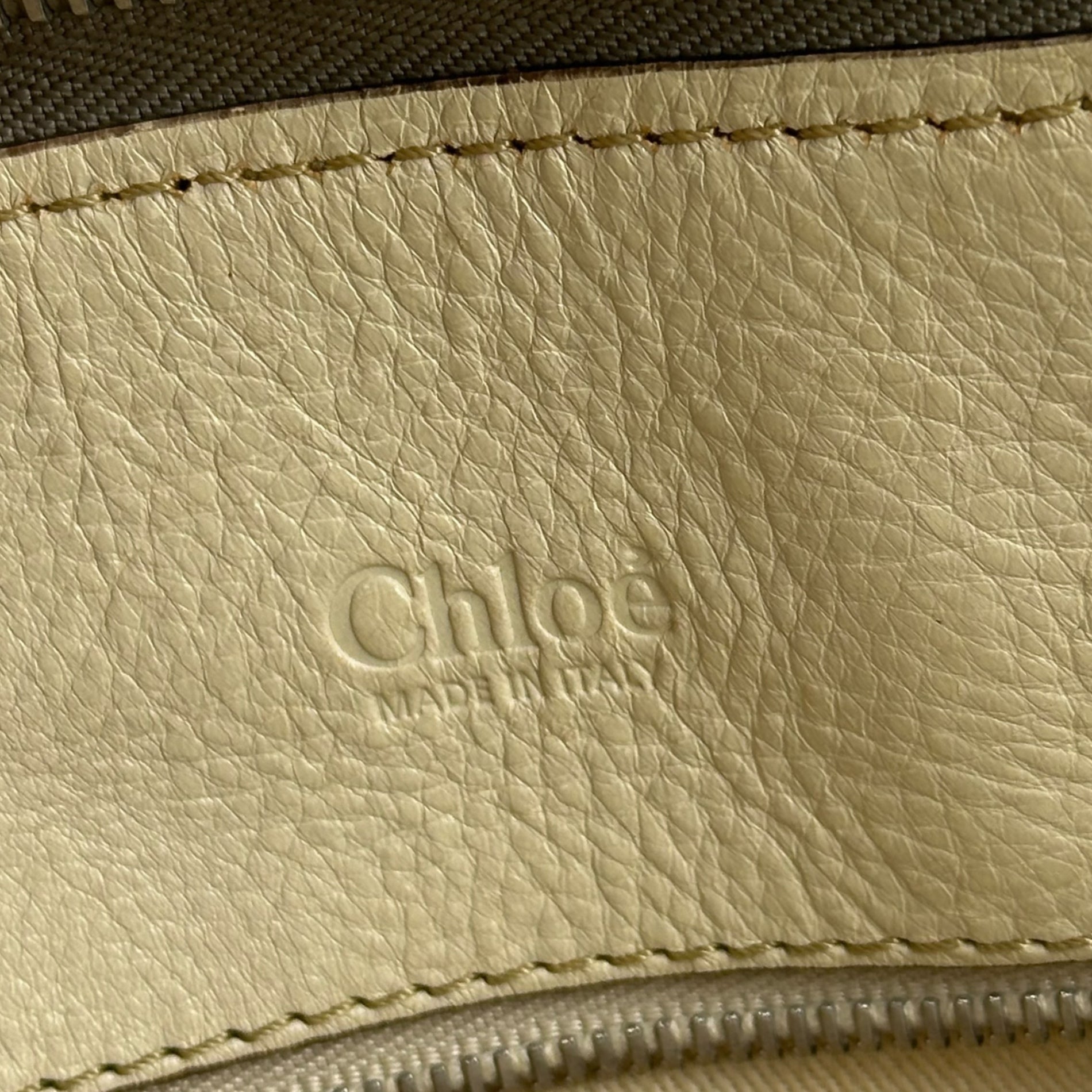 CHLOE(クロエ) EDITH エディス ステッチ レザー ハンド バッグ アイボリー