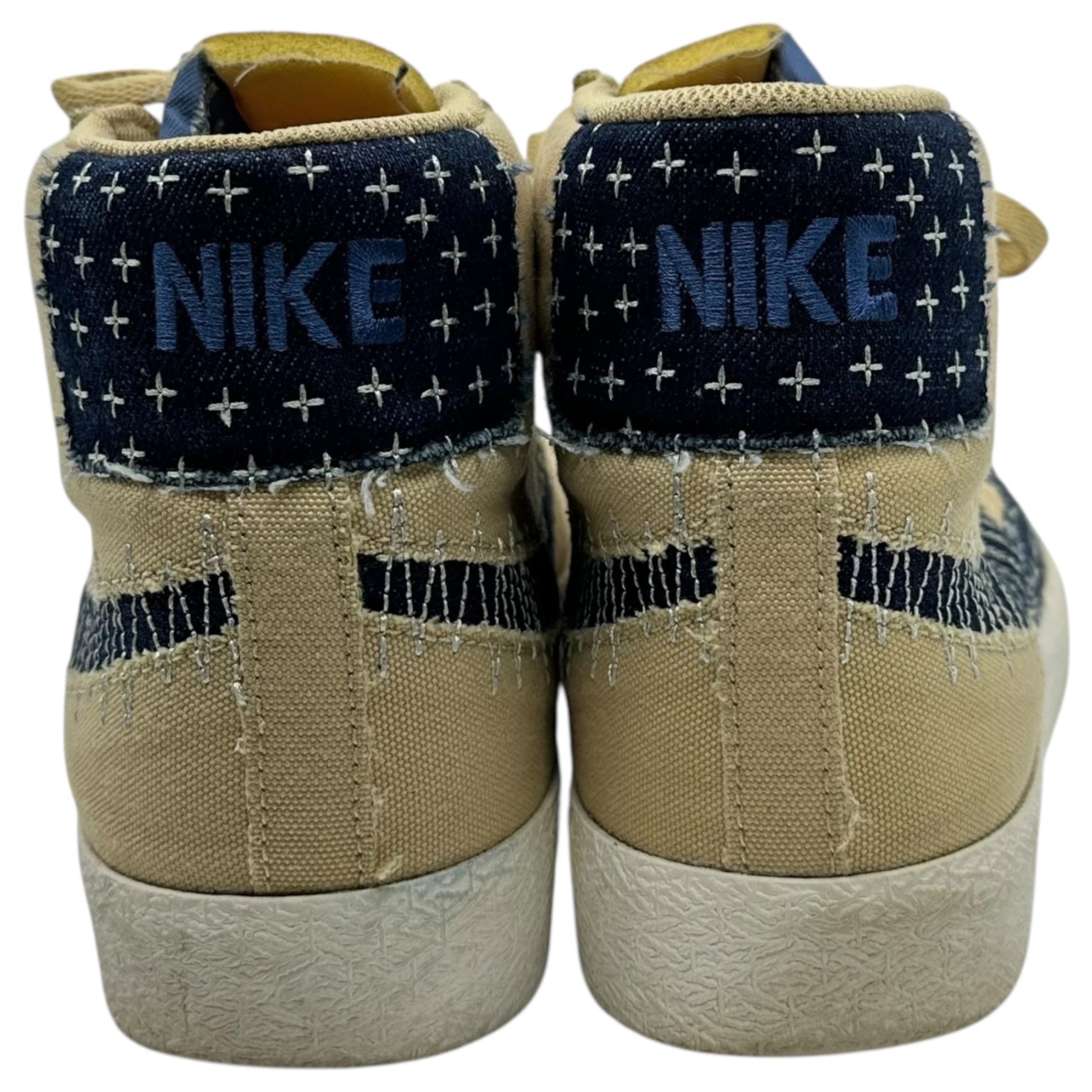 NIKE SB(ナイキエスビー) SB Zoom Blazer Mid Premium "Sashikopack/Sesami" SB ズーム ブレーザー ミッド プレミアム 刺し子 セサミ CT0715-200 26.5cm ベージュ×ネイビー ハイカット スニーカー