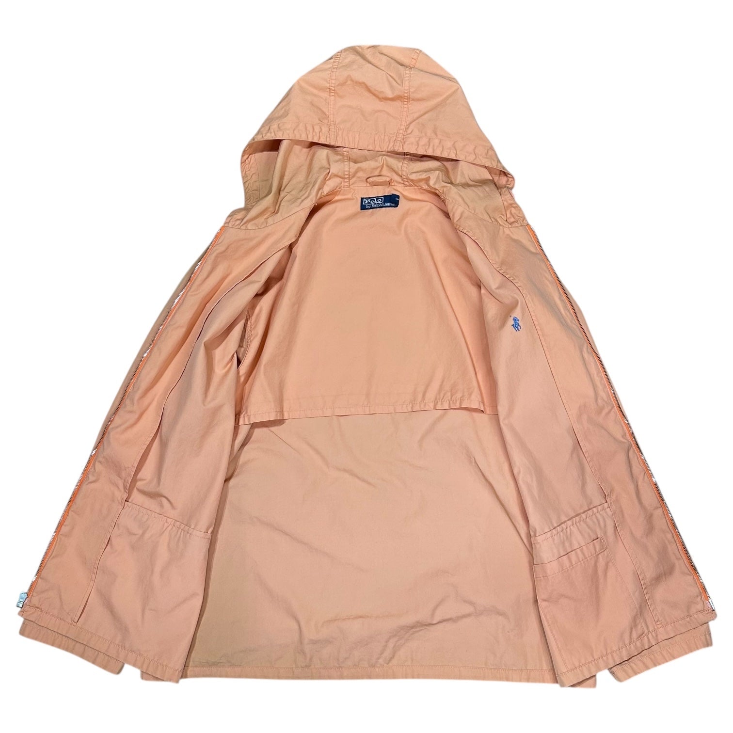 POLO RALPH LAUREN(ポロラルフローレン) 90’s Pony Logo Cotton Hooded Jacket ポニー ロゴ コットン フーデッド ジャケット JR-RL-IM3890 LL オレンジ アクティ21 90年代 ヴィンテージ マウンテンパーカー