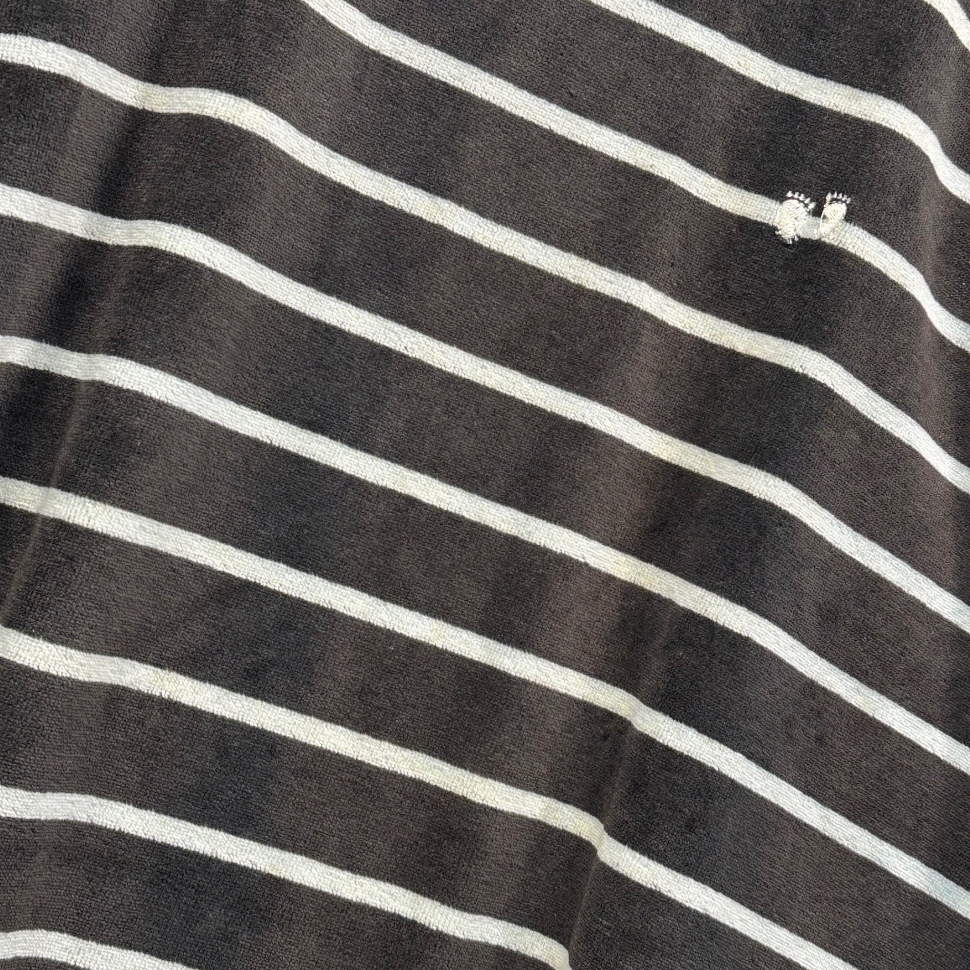 HANG TEN HANGTEN(ハンテン) 90's Vintage Velour Border L/S Tee ヴィンテージ ベロア ボーダー カットソー  M ブラック×ホワイト 90年代 長袖 Tシャツ スウェット