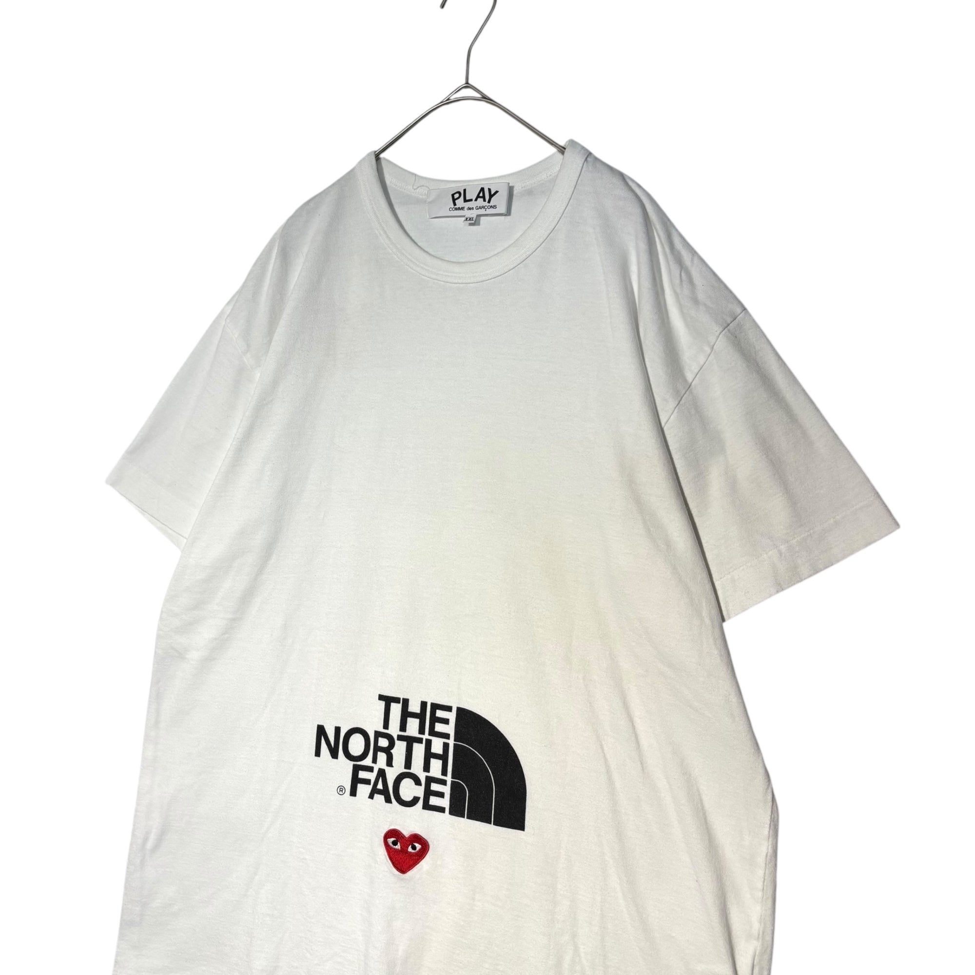 PLAY COMME des GARCONS×THE NORTH FACE(プレイコムデギャルソン×ノースフェイス) 20SS S/S TEE コラボ ロゴ ワッペン 半袖 Tシャツ AE-T202 XXL ホワイト AD2020