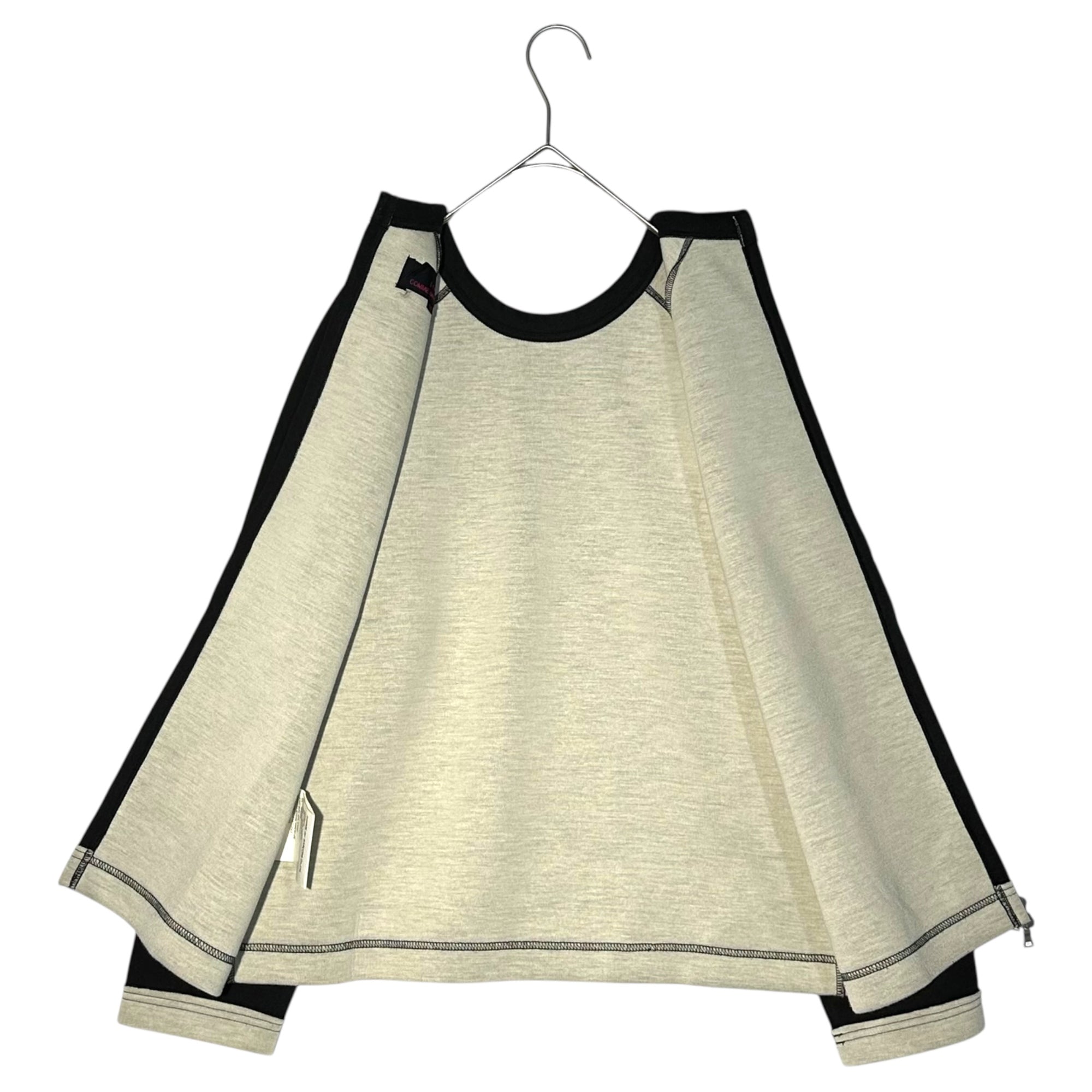 tricot COMME des GARCONS(トリココムデギャルソン) 15AW Hem change bonding back zip sweatshirt 裾 切替 ボンディング バックジップ スウェット  TP-B203 M ブラック×アイボリー AD2015