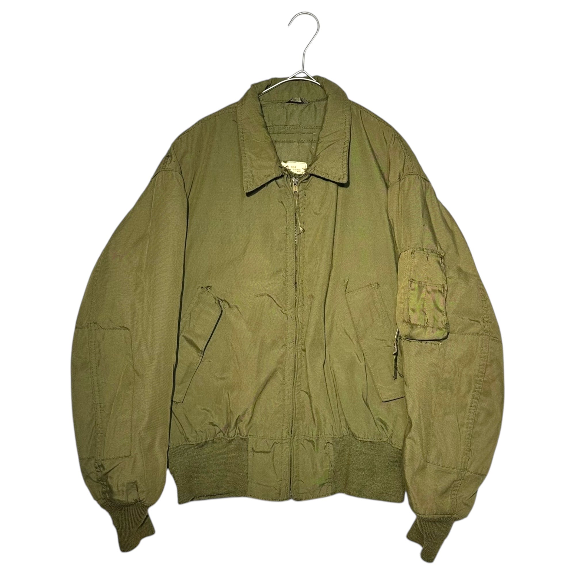 US ARMY(アメリカ軍) 80's Nomex Helicruff Light Jacket ノーメックス ヘリクルー フライト ジャケット 8415-01-074-9422 LARGE REGULAR オリーブ ミリタリー 80年代 ヴィンテージ 軍 放出品 DLA