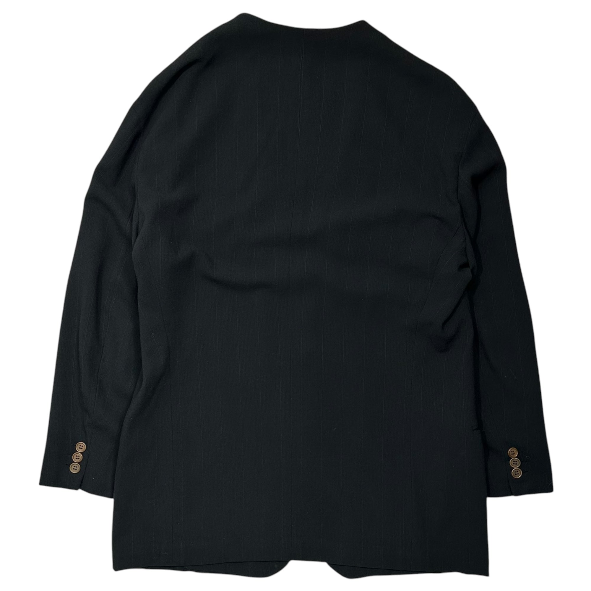 GIORGIO ARMANI(ジョルジオアルマーニ) 80's No-collar tailored jacket 80年代 ノーカラー テーラード ジャケット 48 ダークネイビー 80年代ヴィンテージ 稀少アイテム