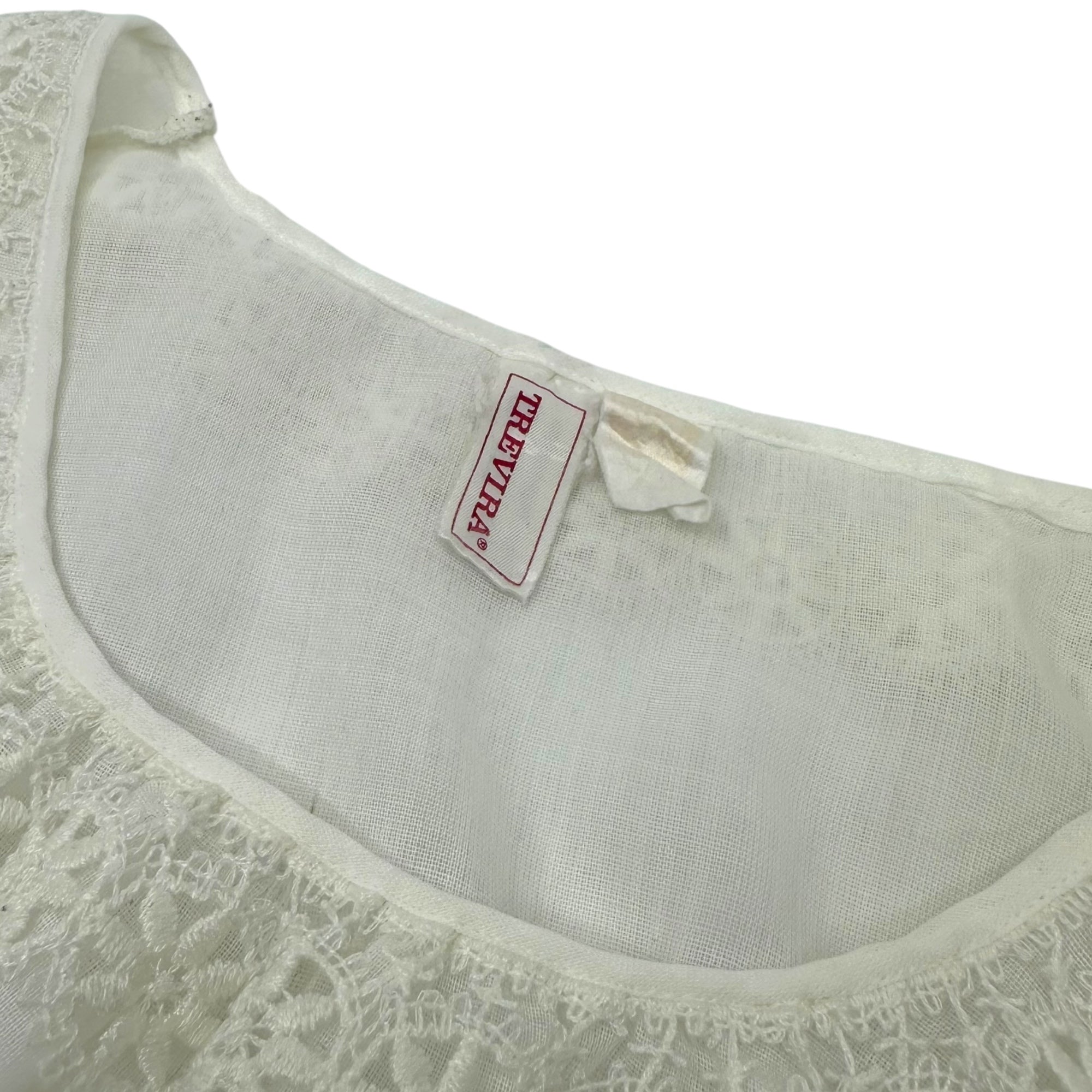 Euro vintage(ヨーロッパヴィンテージ) lace tirol shortblouse レースのチロルショートブラウス /ウエストゴム/レースに一部破れ有 S~M程度 ホワイト