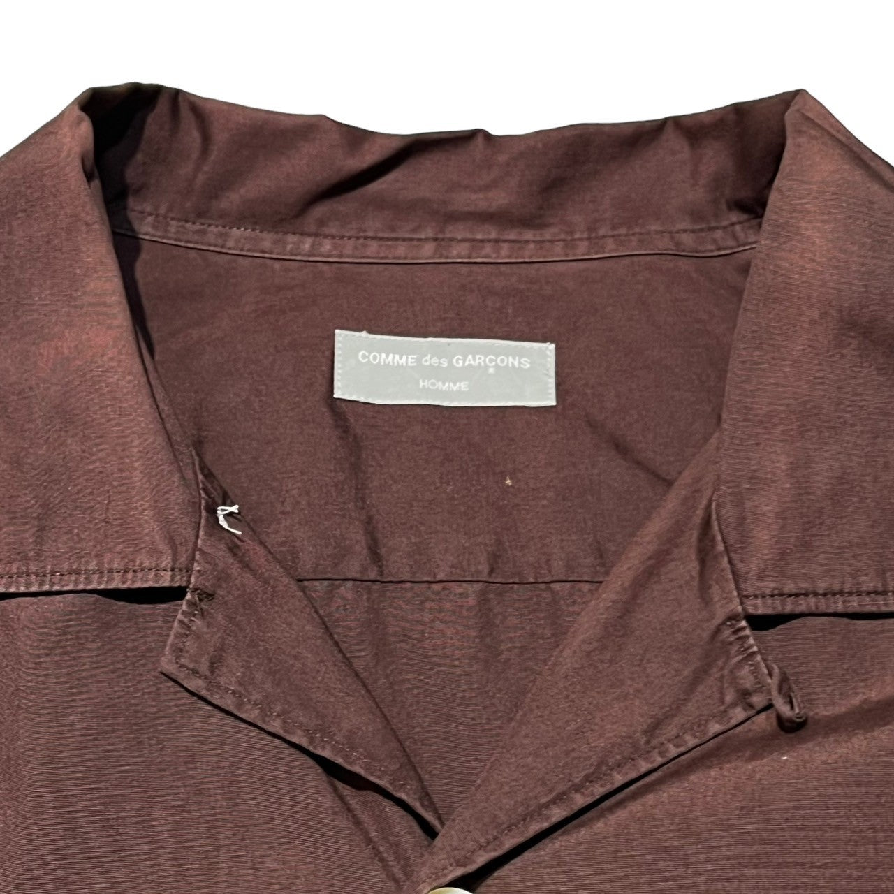 COMME des GARCONS HOMME(コムデギャルソンオム) 80～90’s oversized open collar shirt オープンカラーシャツ  Lサイズ程度 ワインレッド 田中オム