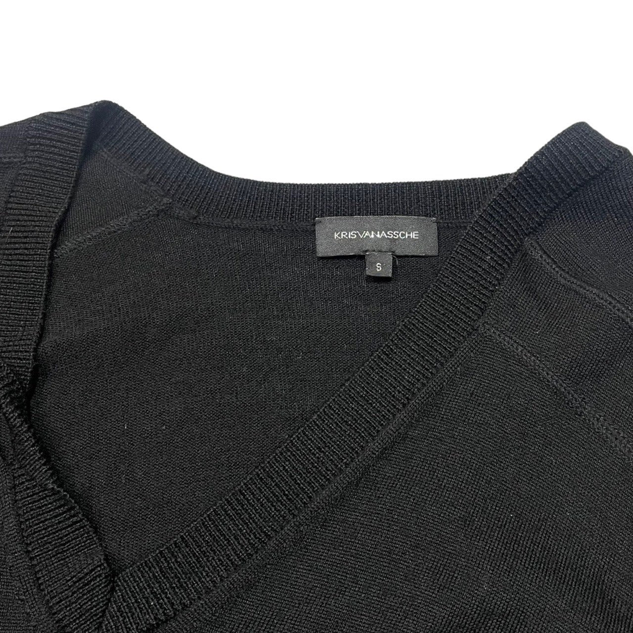 KRIS VAN ASSCHE(クリスヴァンアッシュ) 00's Spiral neck knit pullover with pockets/ポケット付スパイラルネックニットプルオーバー S ブラック