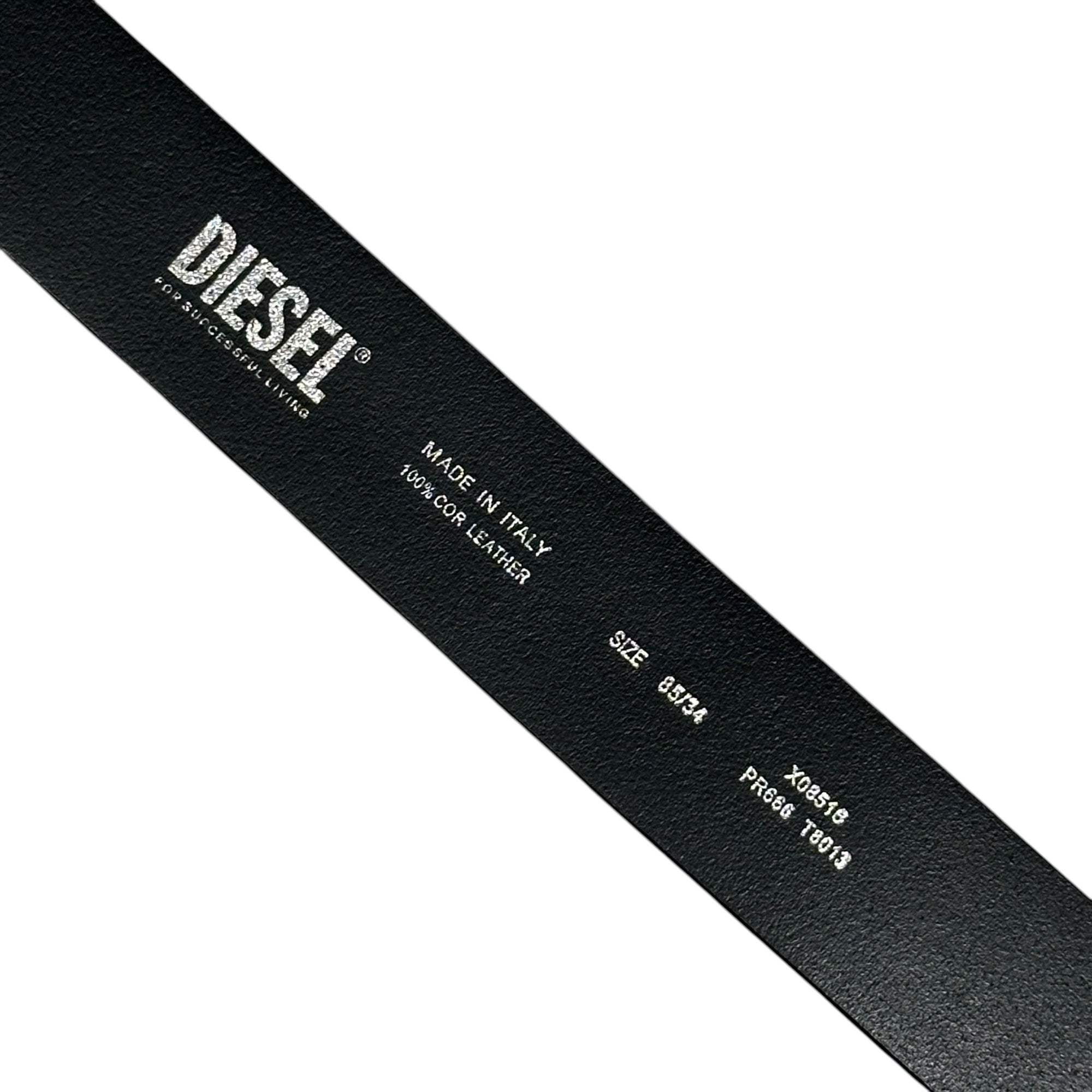 DIESEL(ディーゼル) B-1DR D バックル レザー ベルト X08516 85/34 ブラック