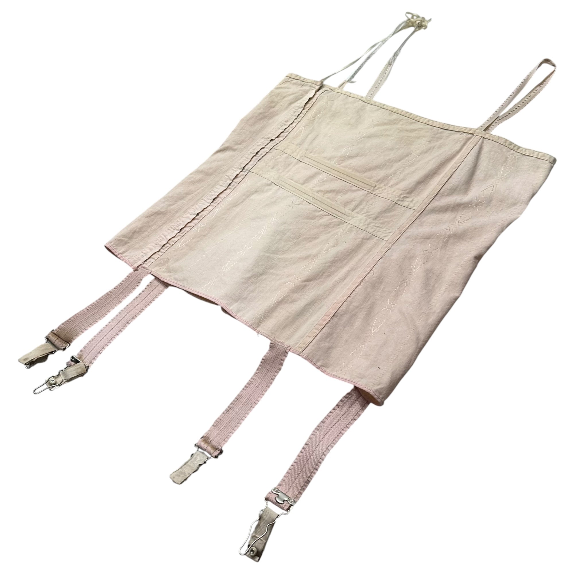 VINTAGE(ヴィンテージ) 40's DEADSTOCK underwear corset アンダーウェア ガーターベルト付きコルセット 40 / リペア有 ピンク