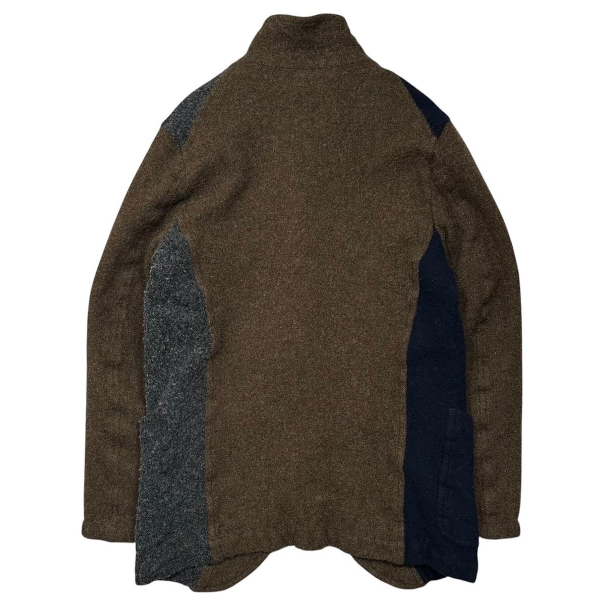 COMME des GARCONS SHIRT(コムデギャルソンシャツ) 2025AW Boiled Wool Panel 5B Jacket 切替 ウール縮絨 5B ジャケット FP-J505 M グレー×ネイビー×ブラウン