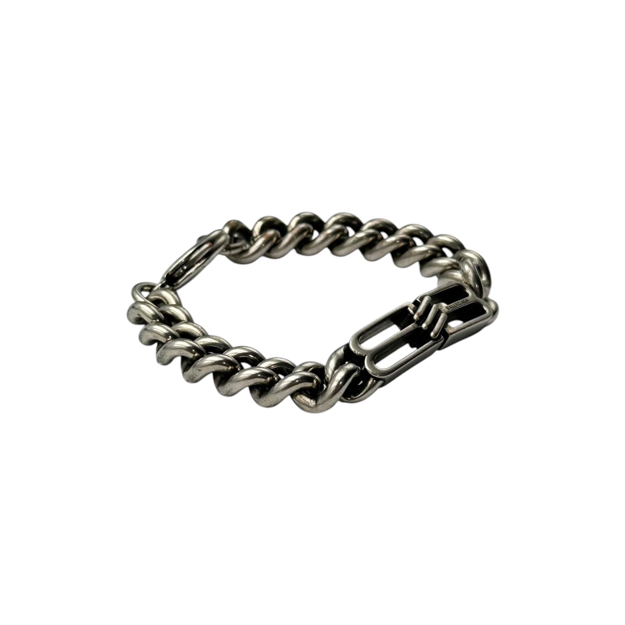 BALENCIAGA(バレンシアガ) BB ICON GOURMETTE BB アイコン グルメット ブレスレット 718493 Ｍ シルバー