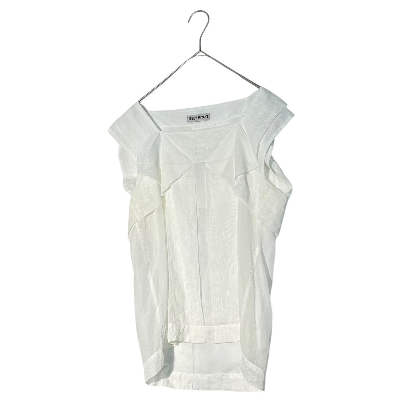 ISSEY MIYAKE(イッセイミヤケ) 90~00's Three-dimensional design sleeveless blouse 立体デザイン ノースリーブ ブラウス ホワイト 品質表示タグ無