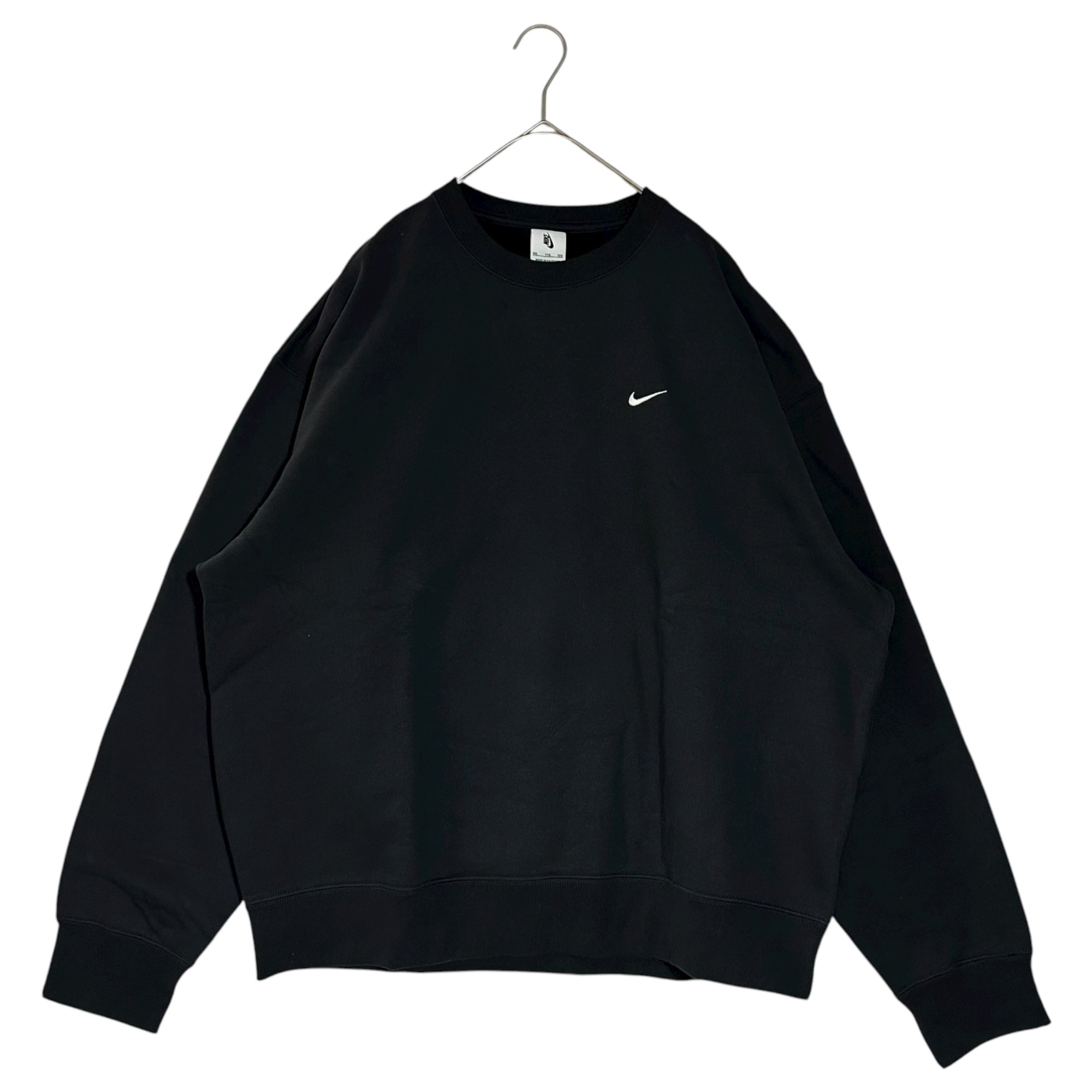 NIKE(ナイキ) AS M NK SOLO SWSH FLC CRW ＆ CF PANT ソロ スウッシュ フリース クルーネック スウェット ＆ スウェット パンツ セットアップ DX1362-010 / DX1365-010 TP : XXL PT : L ブラック 上下