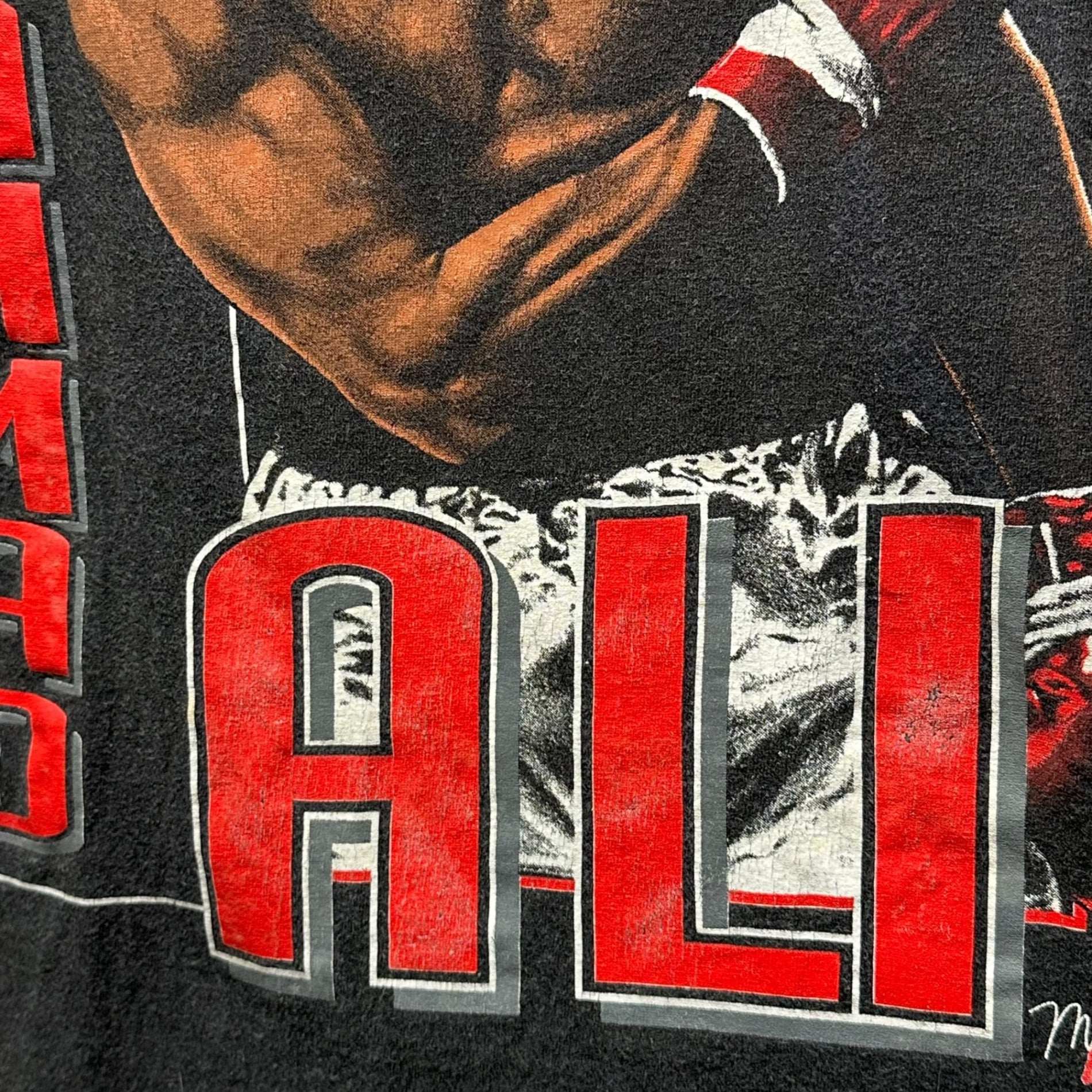 vintage(ヴィンテージ) 90's NUTMEG MUHAMMAD ALI Tee モハメド アリ Tシャツ 90年代 L ブラック×ブラウン×レッド