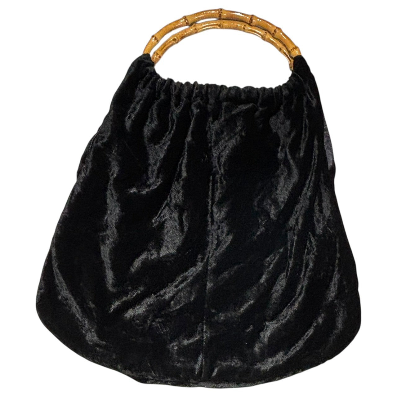 COMME des GARCONS(コムデギャルソン) 青山限定 Bamboo Handle Velour Tote Bag バンブー ハンドル ベロア トート バッグ ブラック ハンド