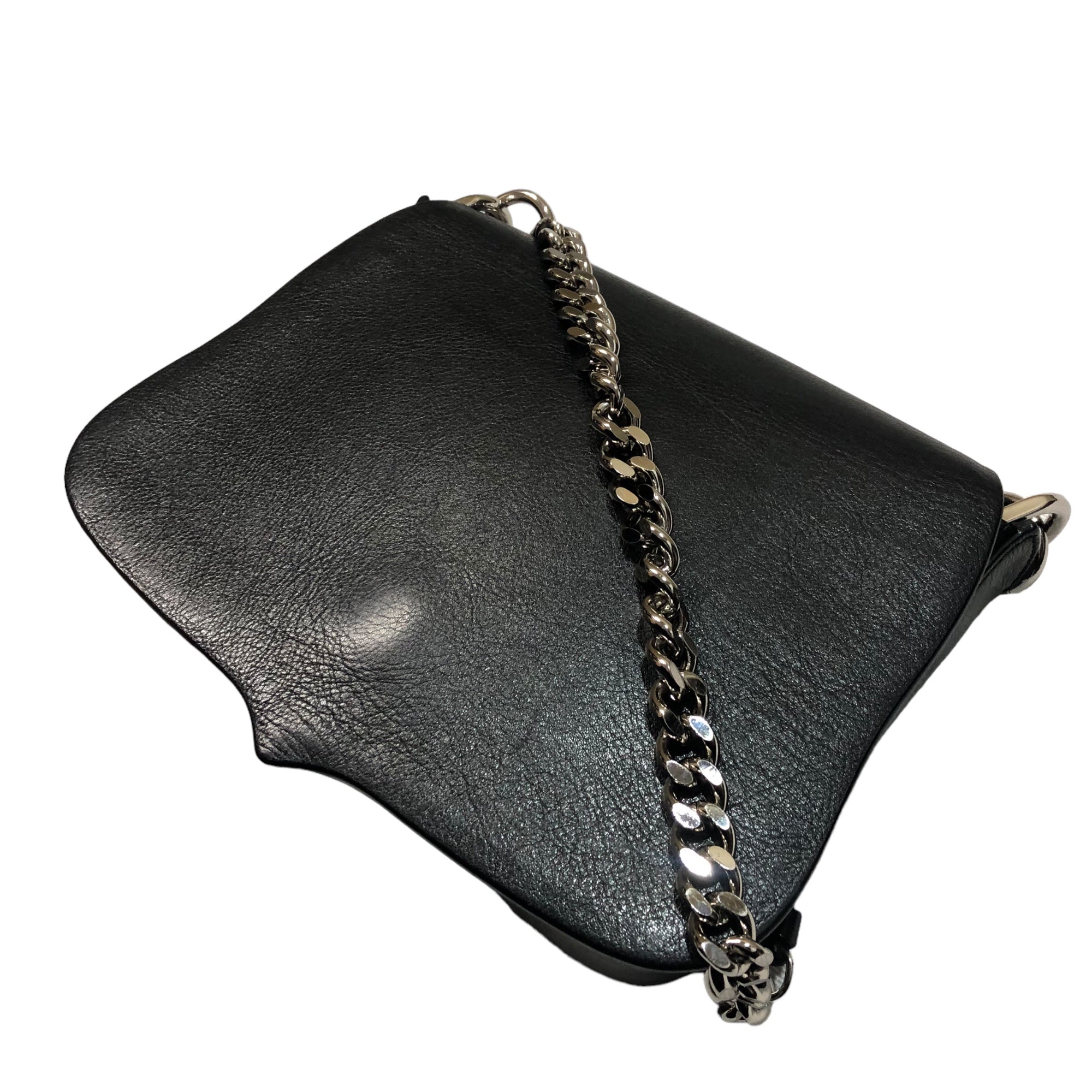 JIL SANDER(ジルサンダー) chain shoulder bag レザー チェーン ショルダー バッグ ブラック×シルバー