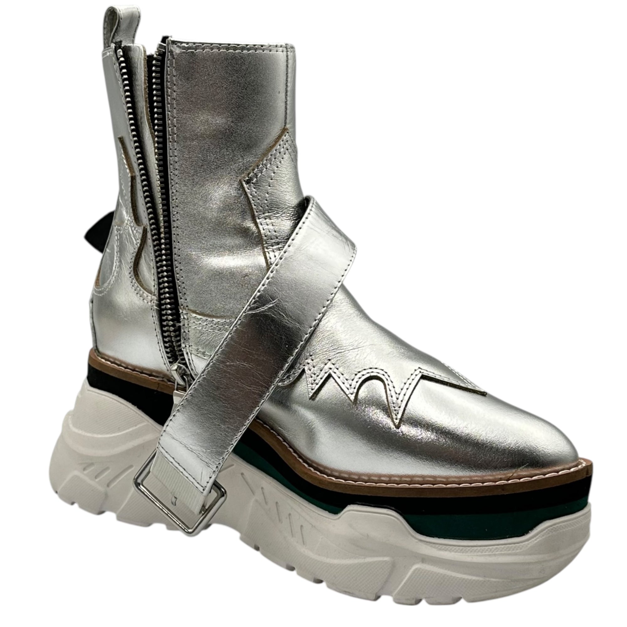 Maison MIHARA YASUHIRO(メゾンミハラヤスヒロ) CHANKY SOLE WESTERN チャンキー ソール ウェスタン ブーツ B03FW702 38(24cm程度) シルバー 厚底
