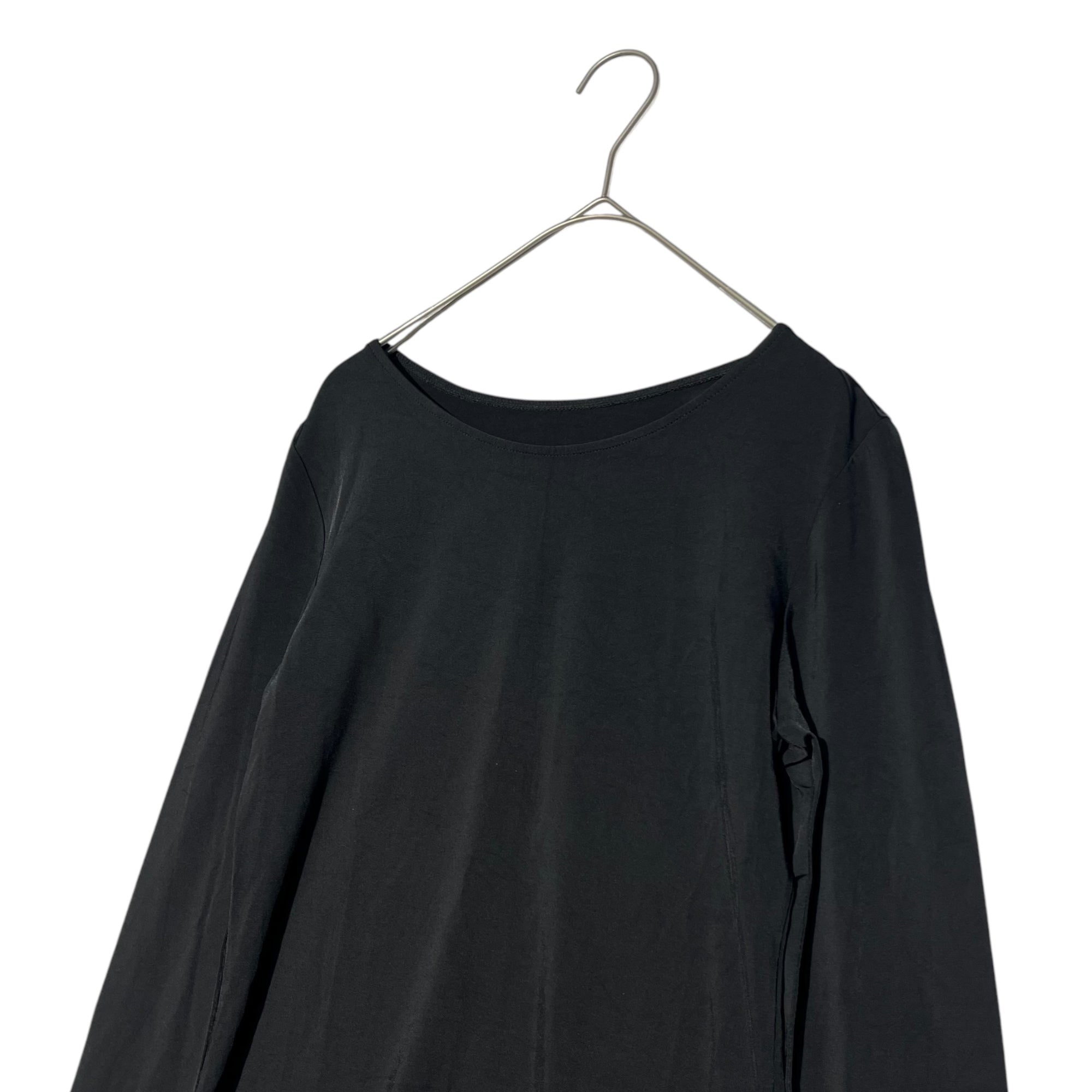 YOHJI YAMAMOTO NOIR(ヨウジヤマモトノアール) Stretch crew neck long sleeve cut and sew ストレッチ クルーネック 長袖 カットソー NU-T20-204 3 ブラック