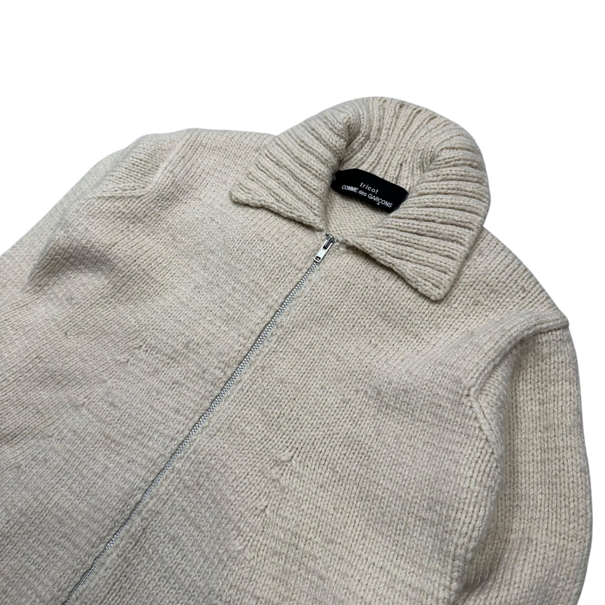 tricot COMME des GARCONS(トリココムデギャルソン) 1999AW Short-Length Collared Zip-Up Knit ショート レングス 襟 付き ジップ アップ ニット TN-040330 FREE アイボリー AD1999 90s アーカイブ