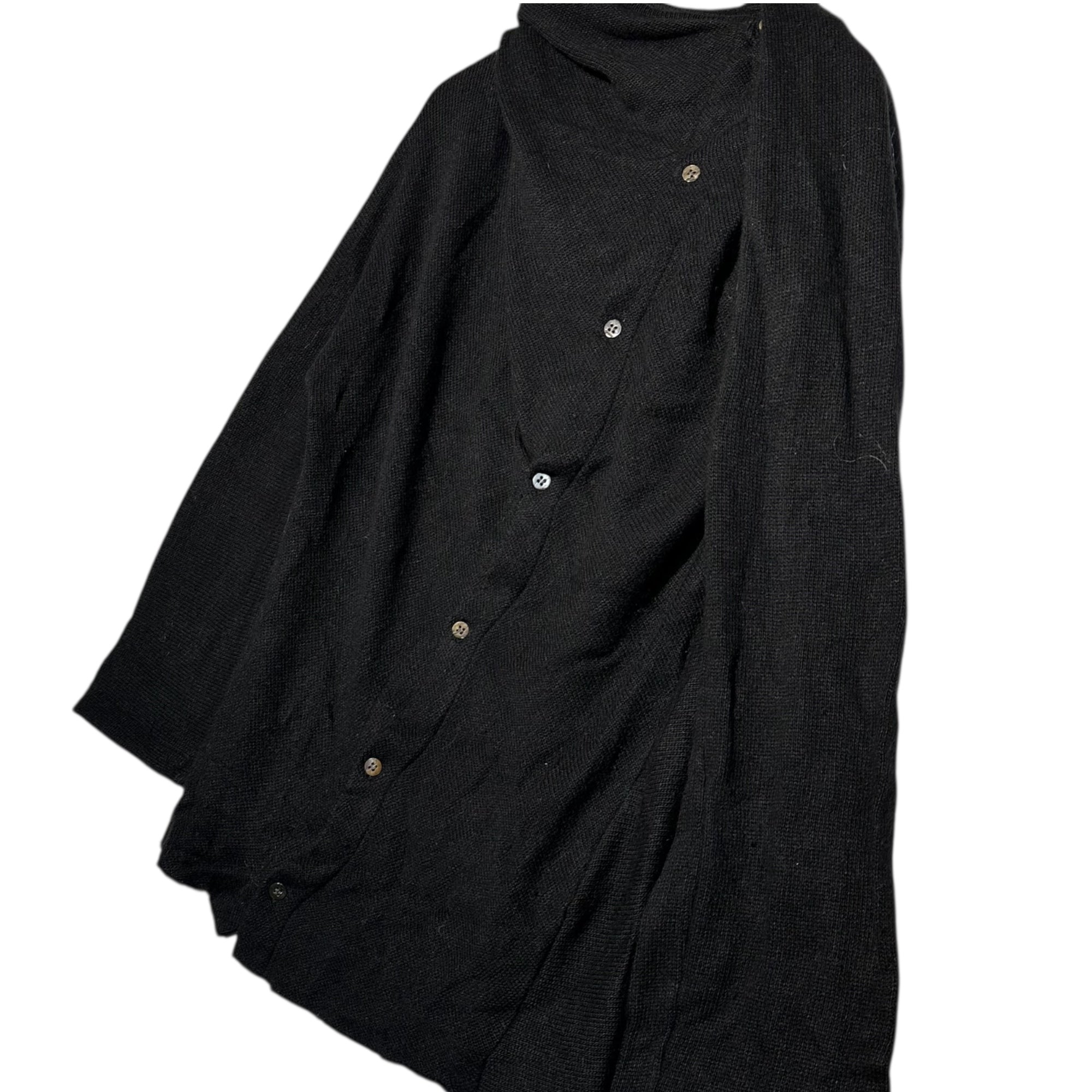 Y's(ワイズ) Shaped Layered Wool Knit Cardigan 変形 レイヤード ウール ニット カーディガン YG-T43-173 3 ブラック