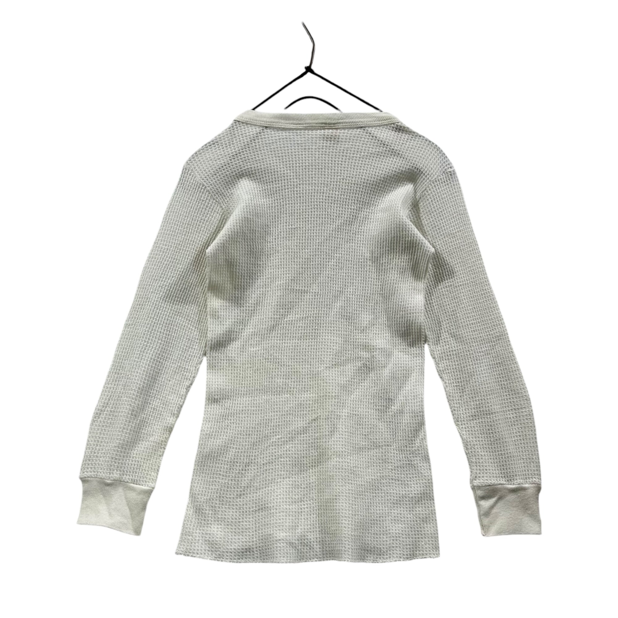 VINTAGE(ヴィンテージ) 90’ US vintage thermal cut and sew サーマルカットソー S~M程度/前身頃に若干のシミ有 ホワイト