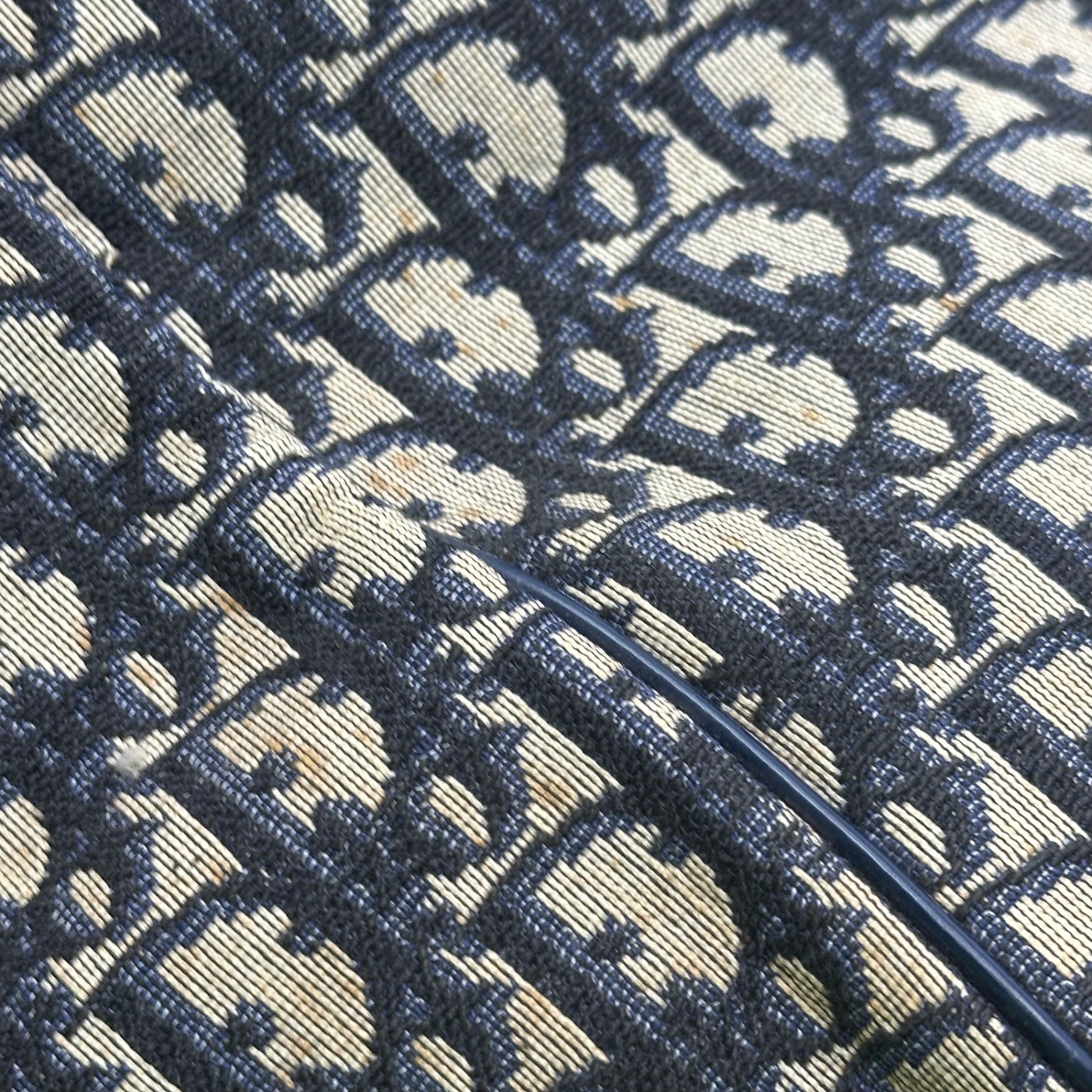 Christian Dior(クリスチャンディオール) Vintage Trotter Boston Bag ヴィンテージ トロッター ボストン バッグ アイボリー×ネイビー