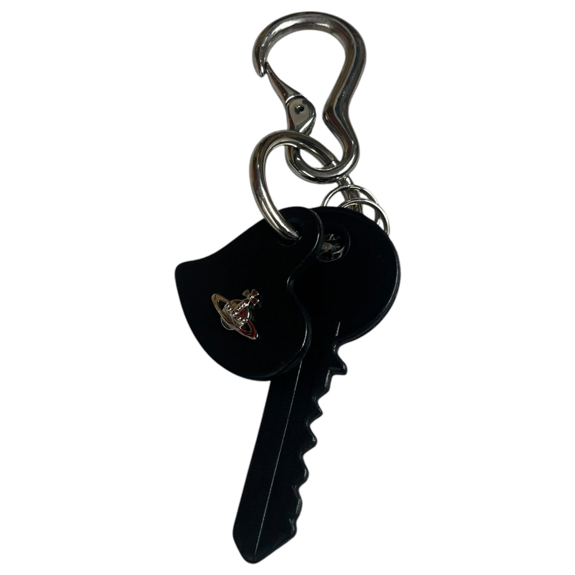 Vivienne Westwood ACCESSORIES(ヴィヴィアンウエストウッドアクセサリー) Key motif leather key ring 鍵 モチーフ レザー キーリング 3518K052 ブラック 箱付 キーホルダー チャーム