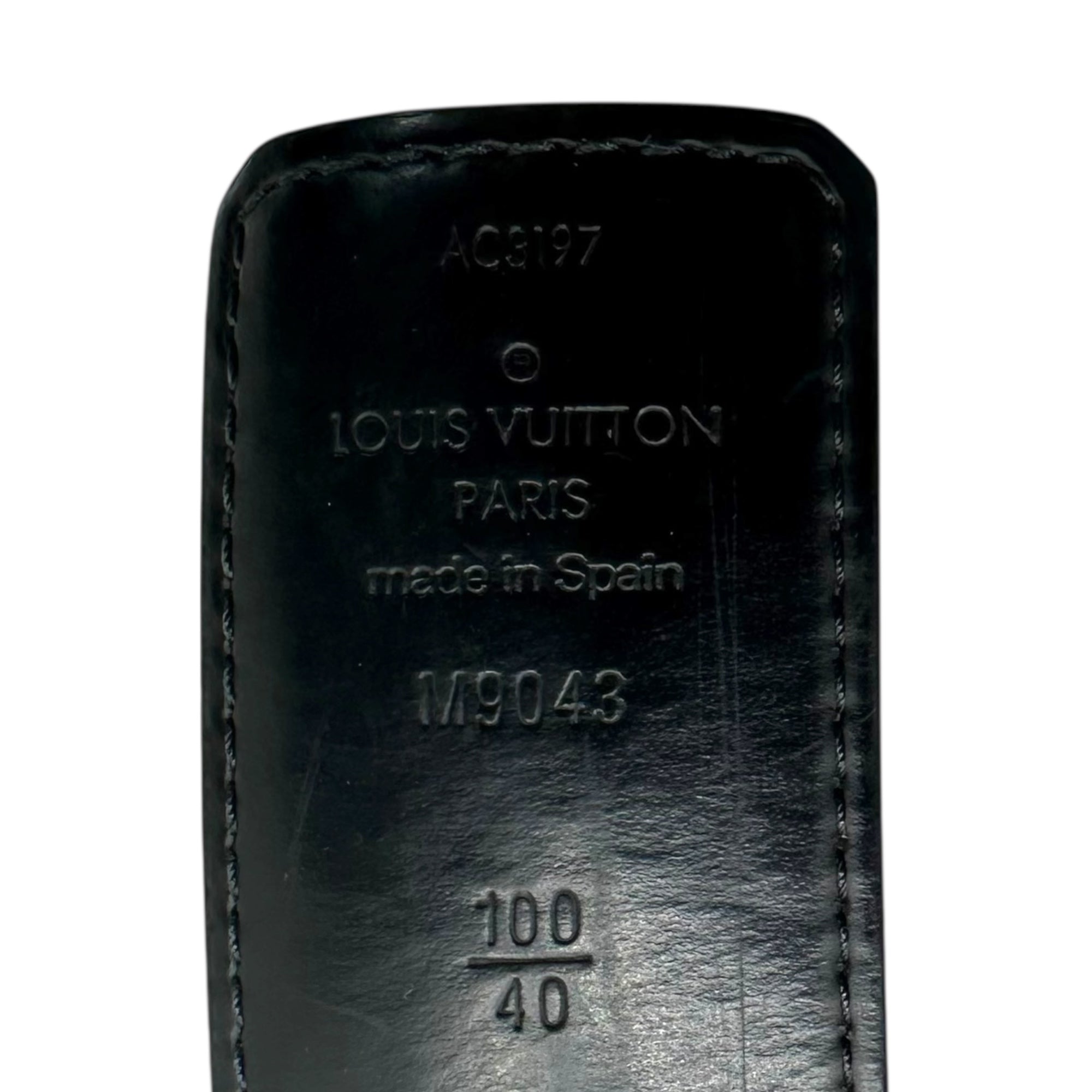 LOUIS VUITTON(ルイヴィトン) Santur LV Initial 40mm Reversible サンチュール LVイニシャル 40mm リバーシブル ベルト M9043 100/40 ブラック 製造番号：AC3197