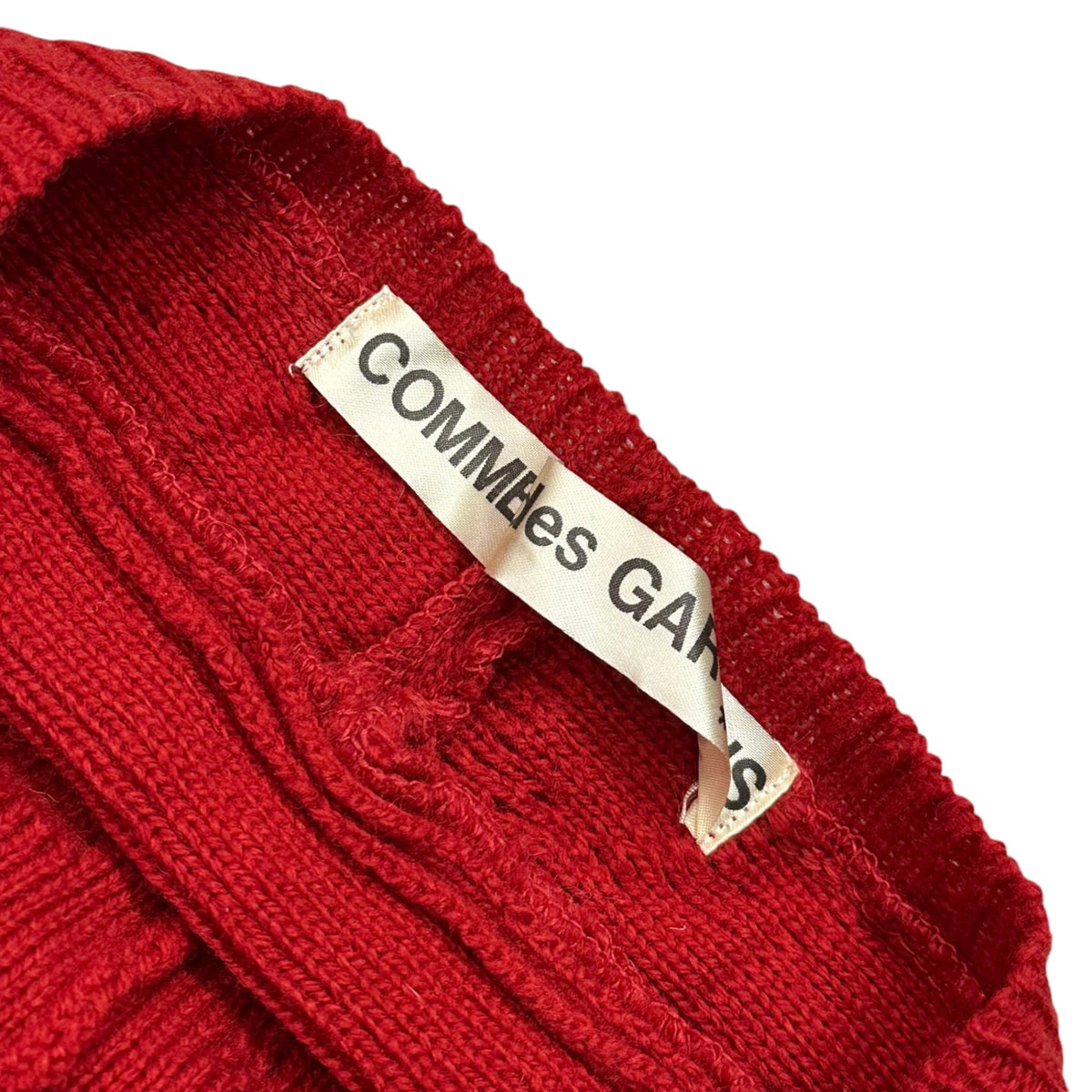COMME des GARCONS(コムデギャルソン) 1996AW Floral-Woven Asymmetrical Short-Length Dolman Knit 花 織り 変形 ショート レングス ドルマン ニット GN-040220 FREE レッド AD1996 90s アーカイブ