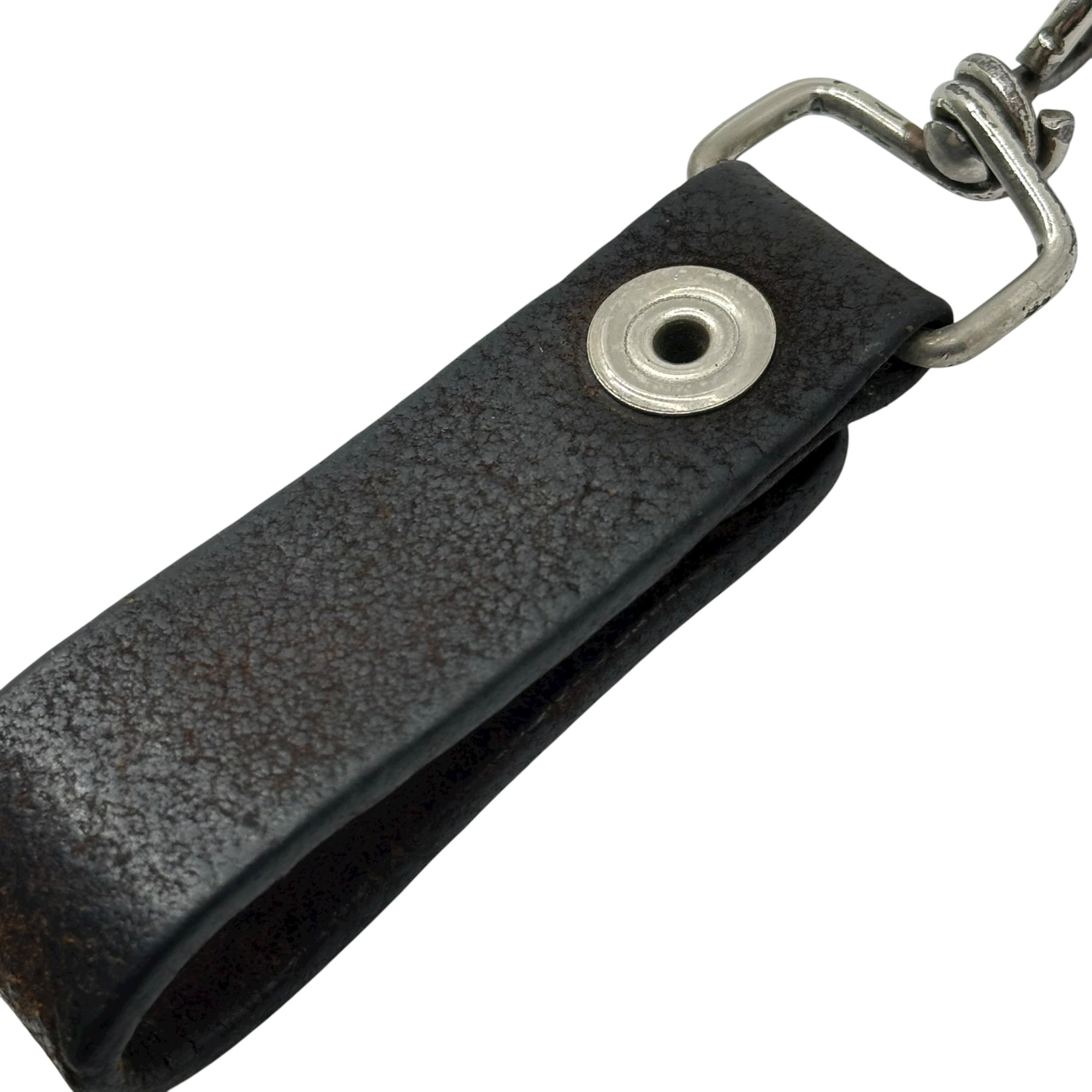 Maison Martin Margiela(メゾン マルタンマルジェラ) 00's ⓪ ⑩ Artisanal Leather Key Holder アーティザナル レザー キー ホルダー E02 11A027 シルバー×ブラック 本人期 ここのえ アーカイブ キーリング