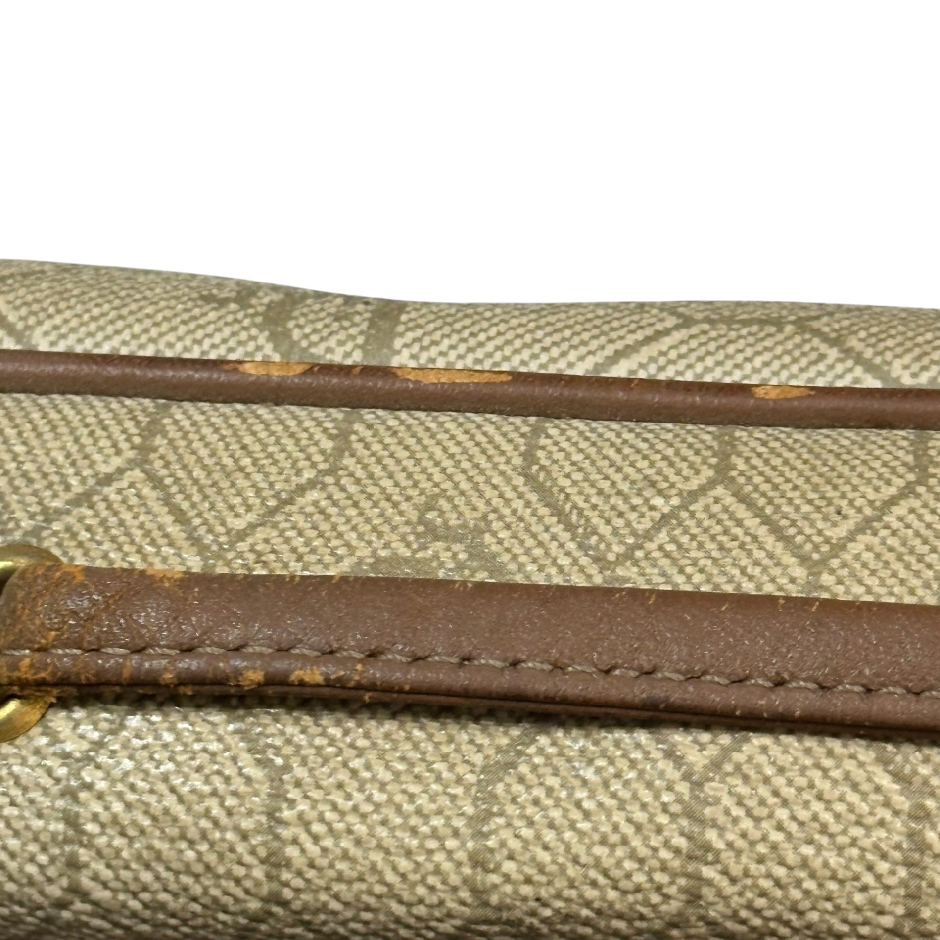 Christian Dior(クリスチャンディオール) 1970's Honeycomb Pattern PVC Shoulder Bag ハニカム柄 ショルダー バッグ ベージュ 70年代 ailee ジップ ヴィンテージ OLD