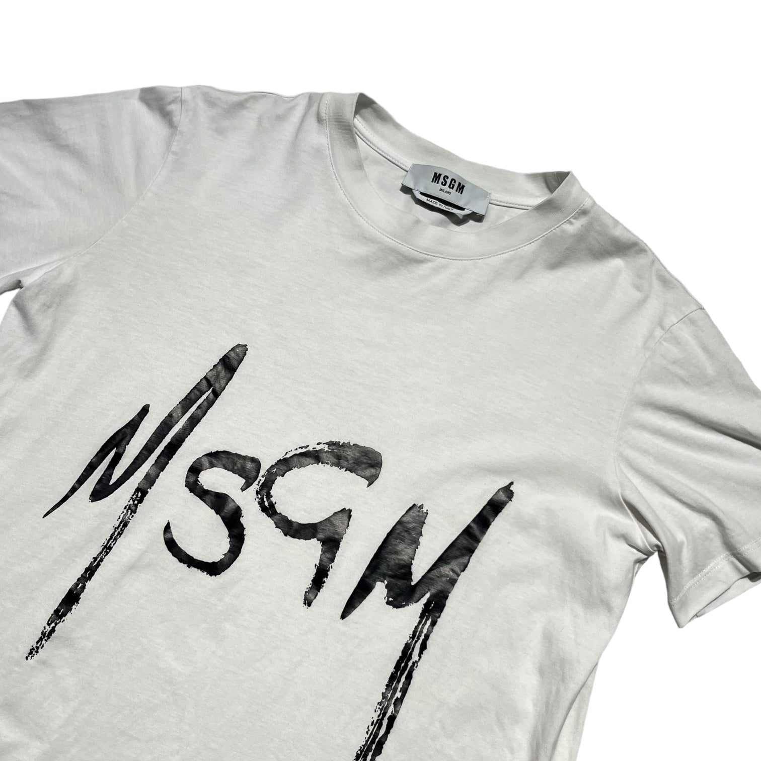 MSGM(エムエスジーエム) LOGO T-SHIRT ロゴ Tシャツ S ホワイト×ブラック