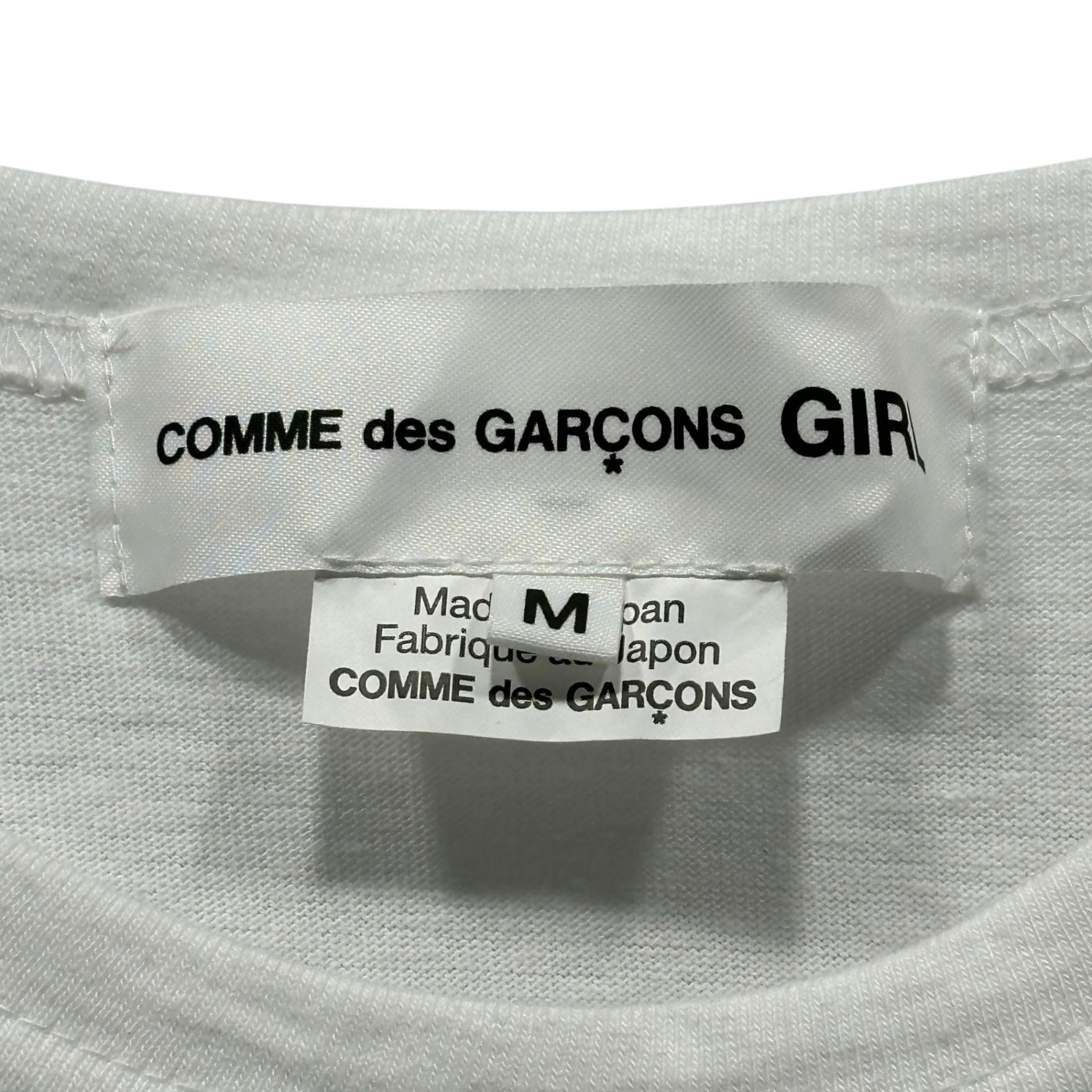 COMME des GARCONS GIRL(コムデギャルソンガール) 22SS Tulle Sleeve T-Shirt チュール スリーブ Tシャツ NI-T007 M ホワイト AD2021