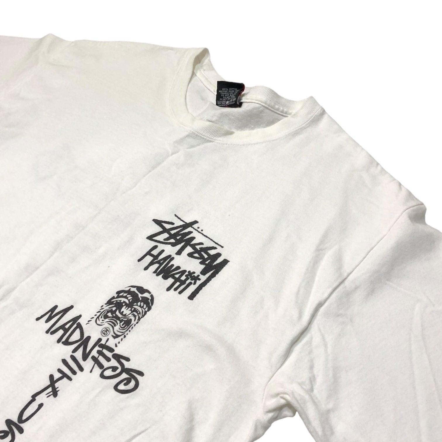 STUSSY × NEXUSVII (ステューシー×ネクサスセブン) 00's  VINTAGE collaboration print Tシャツ コラボ SIZE M ホワイト OLD STUSSY