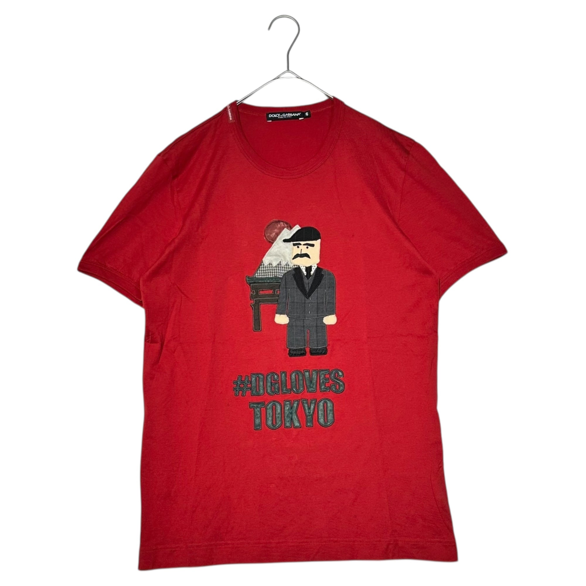 DOLCE&GABBANA(ドルチェ&ガッバーナドルガバ) Japan Patch T-shirt ジャパン ワッペン Tシャツ 46(S) レッド