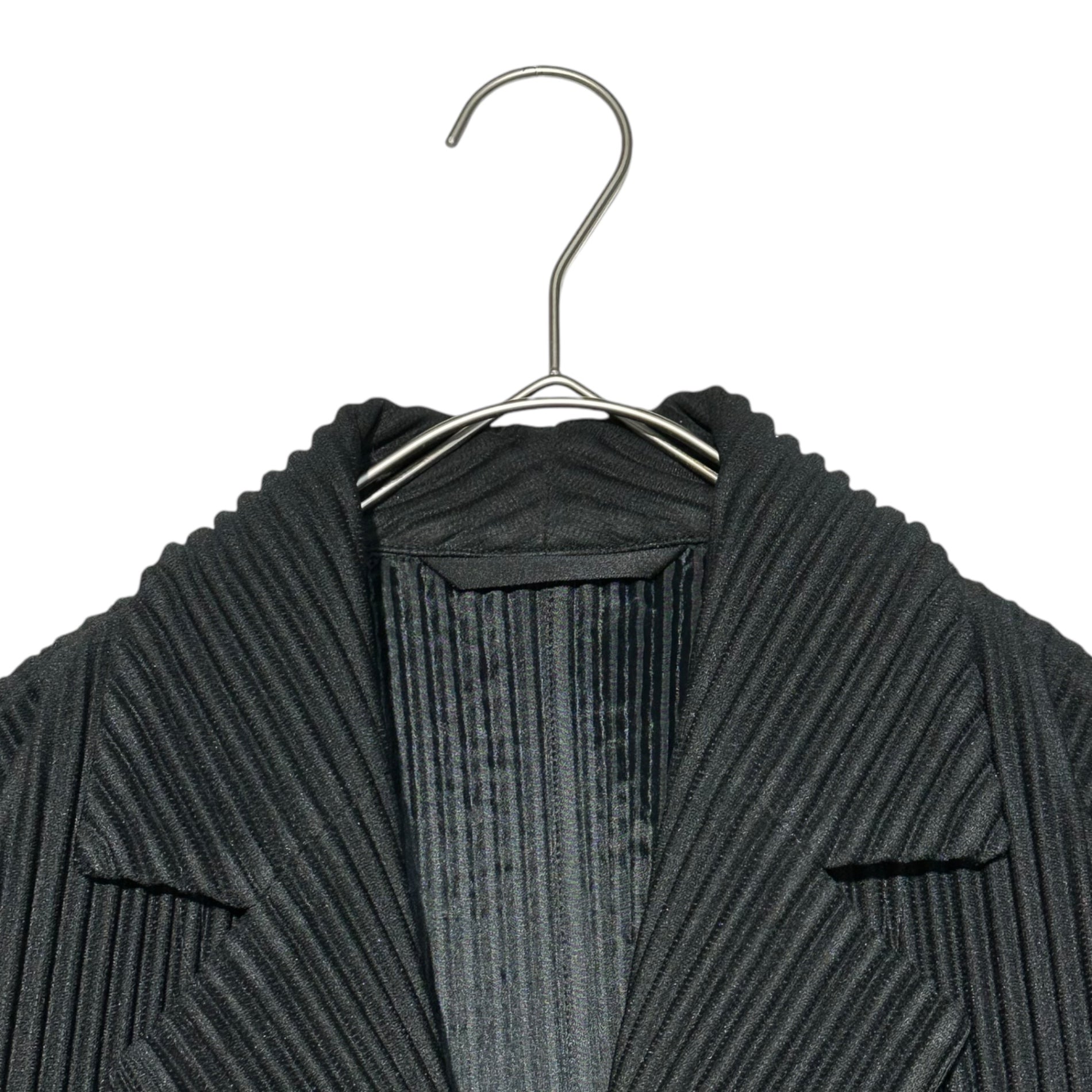 HOMME PLISSE ISSEY MIYAKE(オムプリッセイッセイミヤケ) 21SS 3/4 Sleeve Pleated Tailored Short Length Jacket 8分袖 プリーツ テーラード ショートレングス ジャケット HP11JD212 2(M程度) ブラック