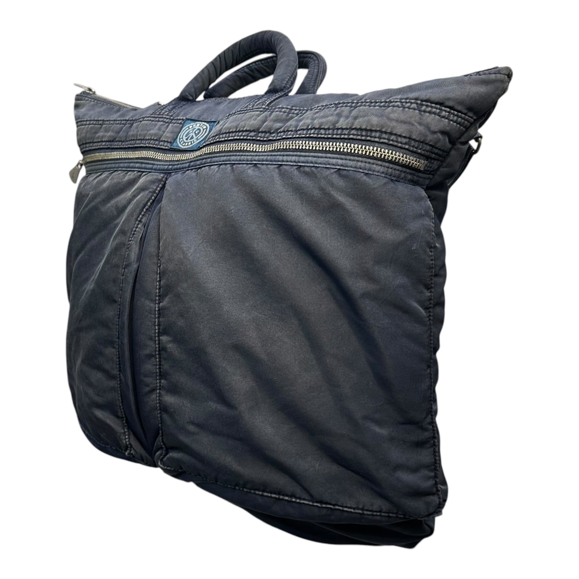 Porter Classic(ポータークラシック) SUPER NYLON HELMET CASE L スーパー ナイロン ヘルメット ヘース CP-015-191 L ブルー 2WAY ショルダー バッグ ヴィンテージ加工