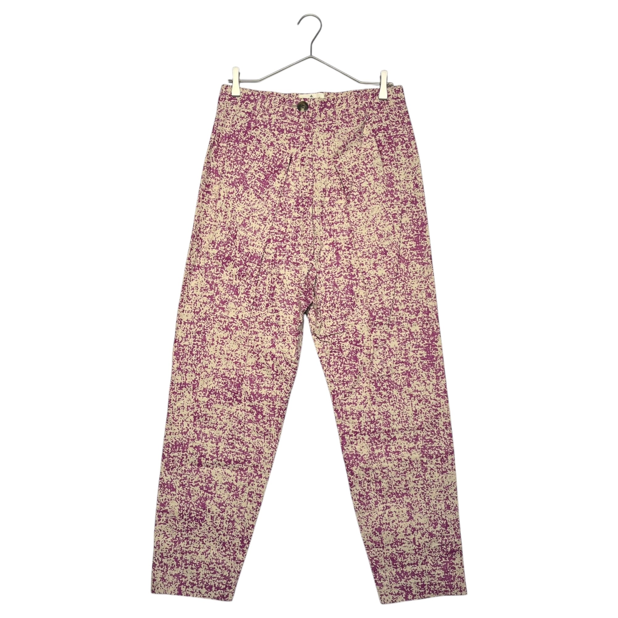 Vivienne Westwood ANGLOMANIA(ヴィヴィアンウエストウッドアングロマニア) Mosaic camo tuck slim pants モザイクカモ タック スリム パンツ 15-01-742010 40(L) グレー×パープル