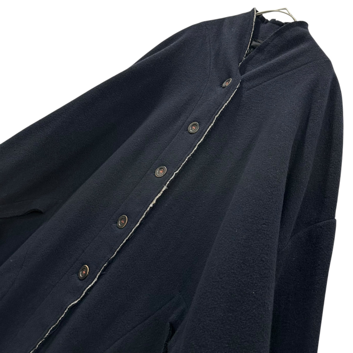 H+ HANNOH WESSEL(アッシュプリュスアノーヴェセル) Layered Wool Collarless Coat ウール レイヤード ノーカラー コート 21020450002930 42 ネイビー