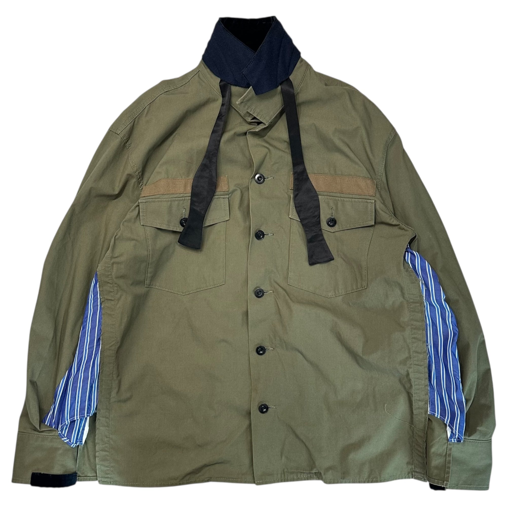 sacaiファブリックコンボ ミリタリー シャツ ブルゾン ジャケット20ss