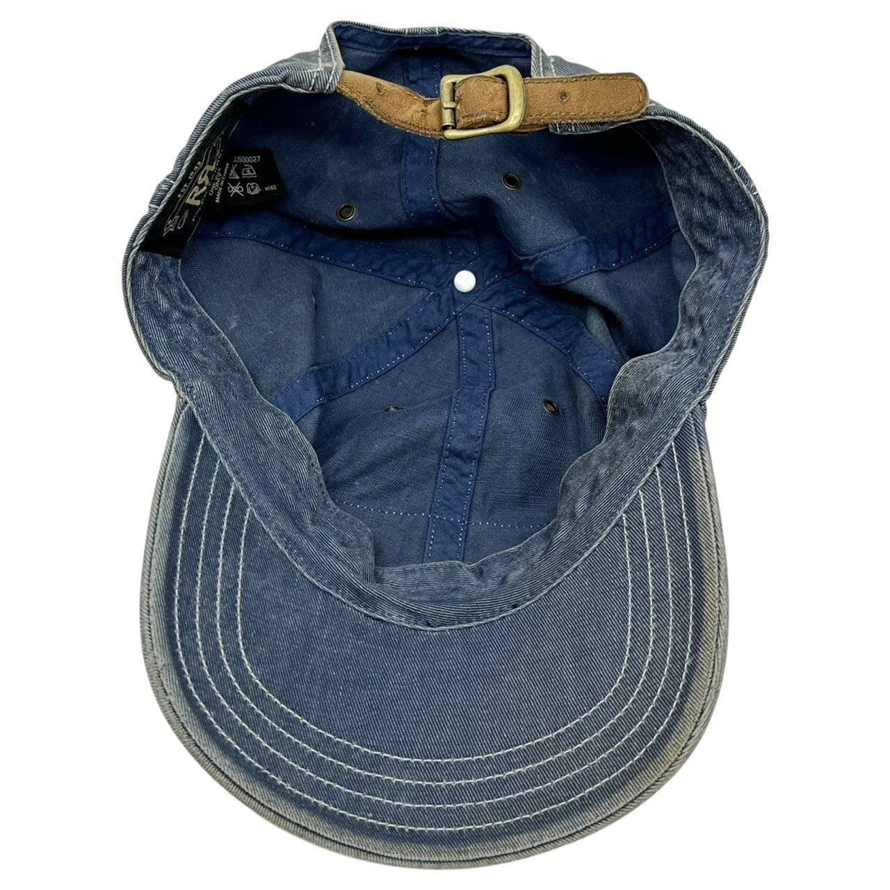 RRL(ダブルアールエル) Vintage processed denim logo Tracker cap ヴィンテージ加工 デニム ロゴ トラッカー キャップ ライトインディゴ