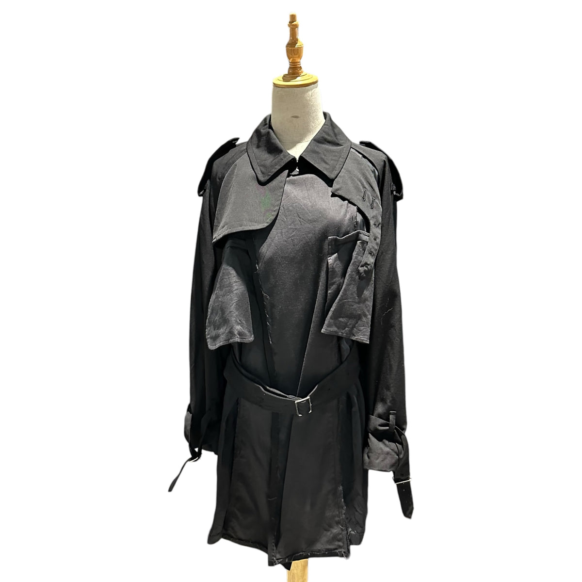 COMME des GARCONS(コムデギャルソン) 1992SS Inside-Out Trench Coat インサイドアウト トレンチ コート GC-110130 FREE ブラック AD1991 90s アーカイブ 稀少