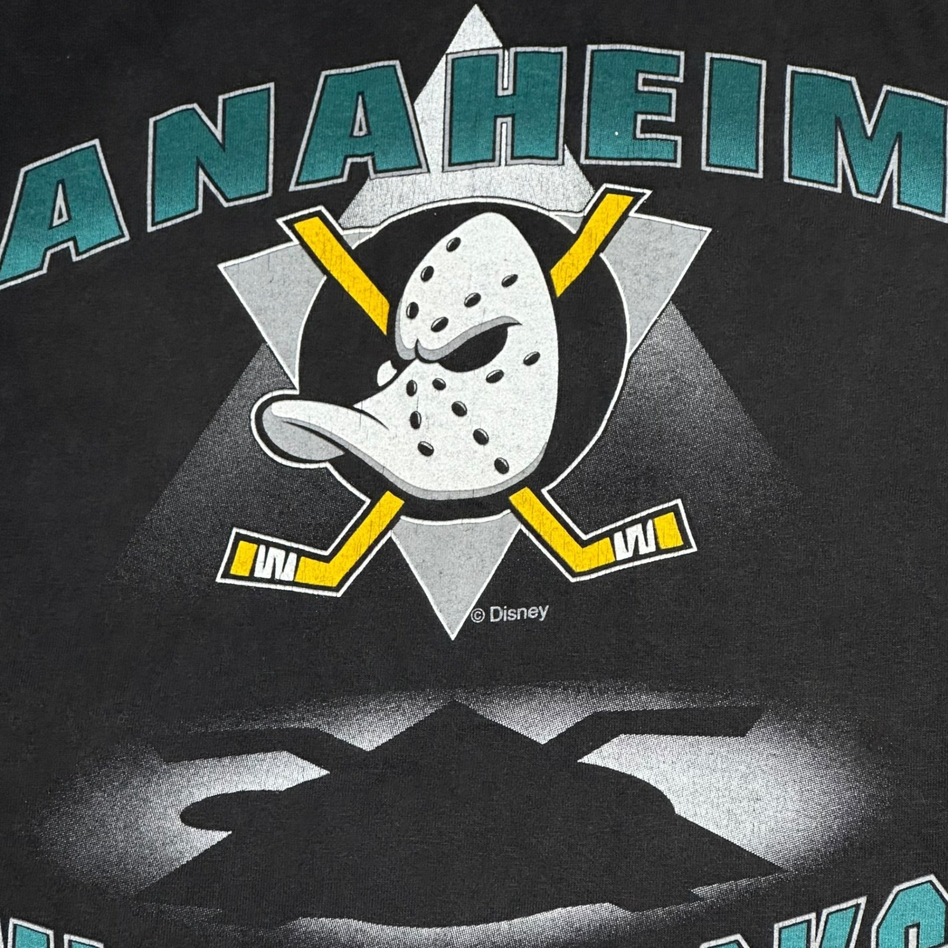 STARTER(スターター) 1993 NHL ”Disney” ANAHEIM MIGHTY DUCKS T-shirt  ディズニー アナハイム マイティダックス Tシャツ M ブラック USA製 90年代 90's ヴィンテージ アイスホッケー